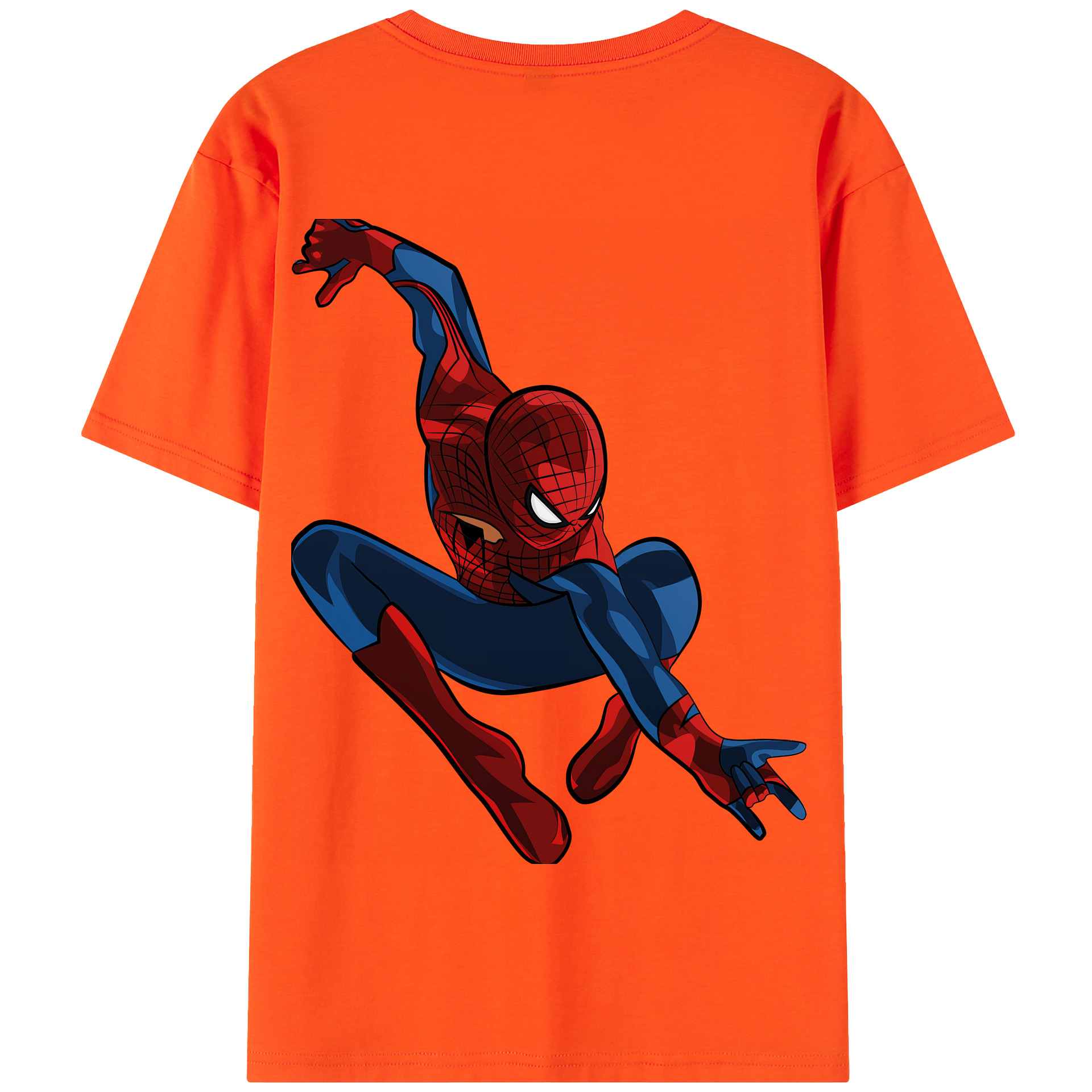 （画像用） Spider Man スパイダーマン 綿100％半袖Tシャツ（背面プリント）