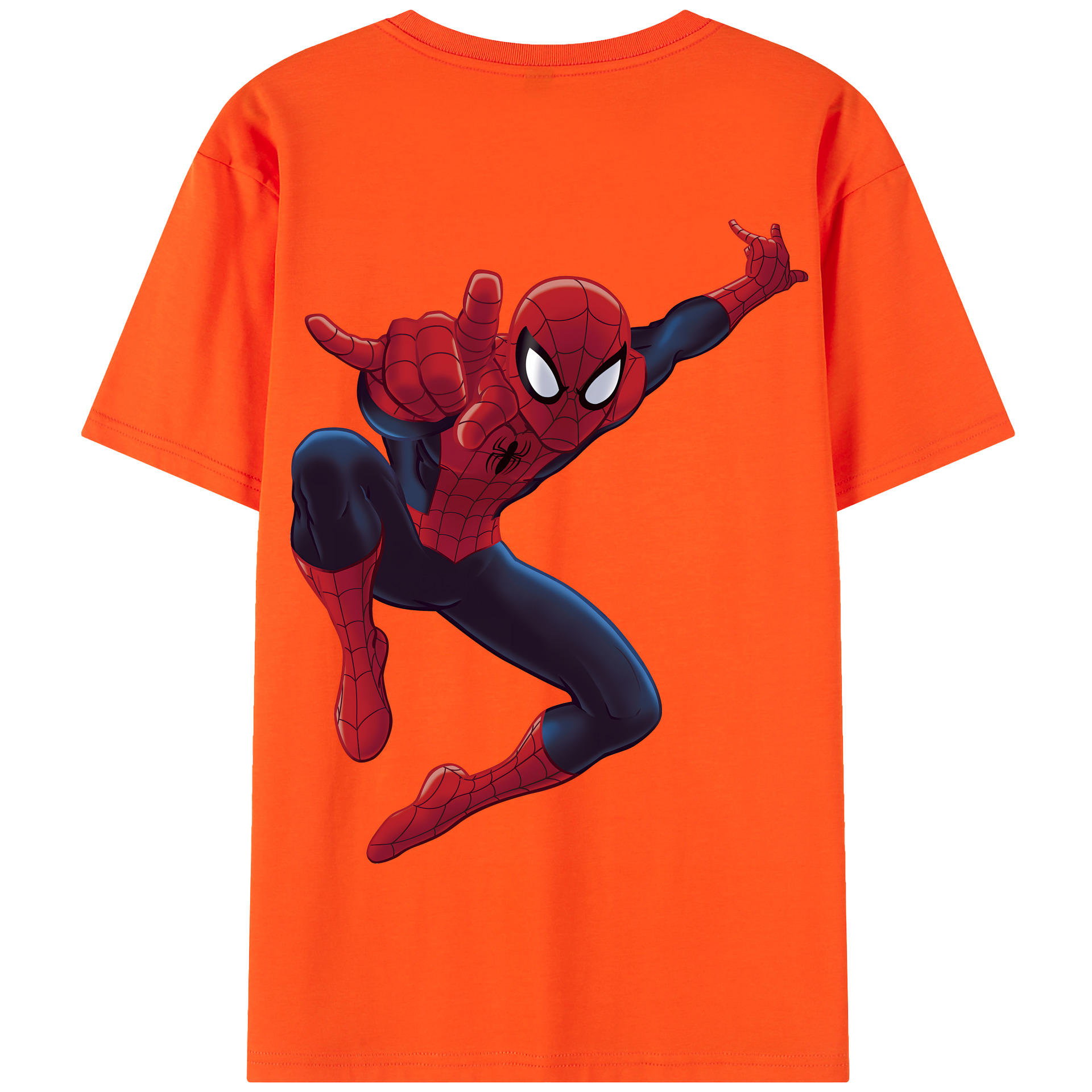 （画像用） Spider Man スパイダーマン 綿100％半袖Tシャツ（背面プリント）