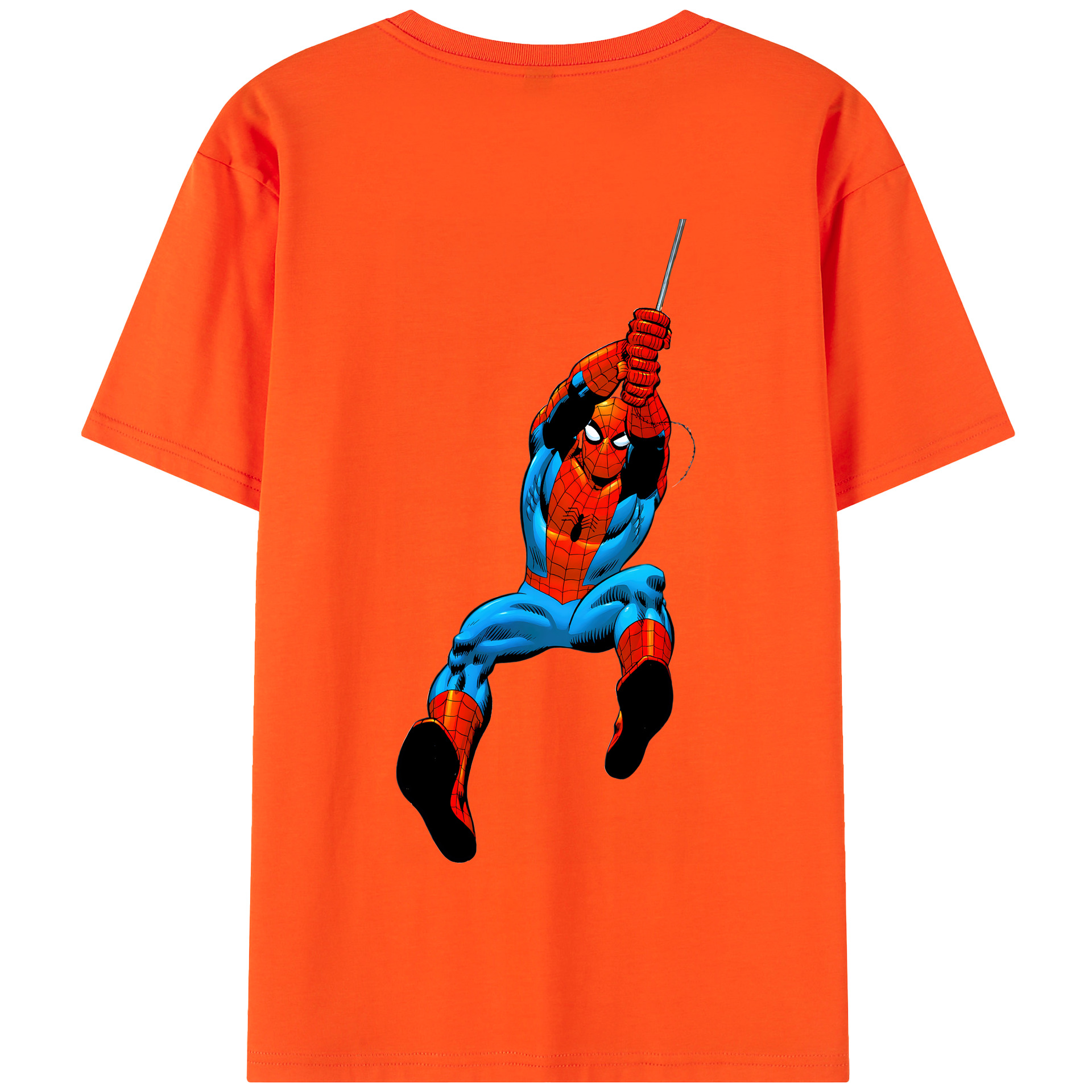 （画像用） Spider Man スパイダーマン 綿100％半袖Tシャツ（背面プリント）