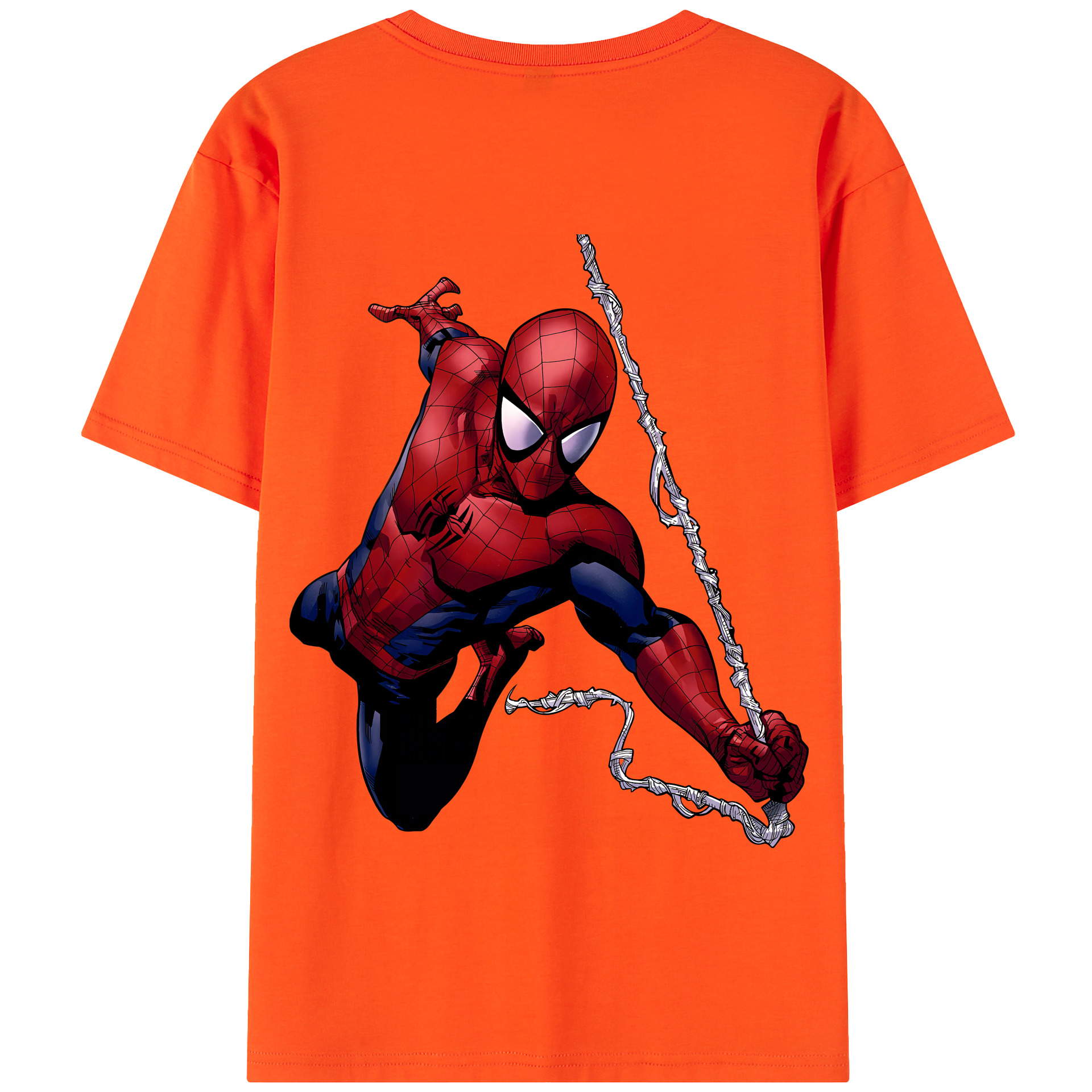 （画像用） Spider Man スパイダーマン 綿100％半袖Tシャツ（背面プリント）