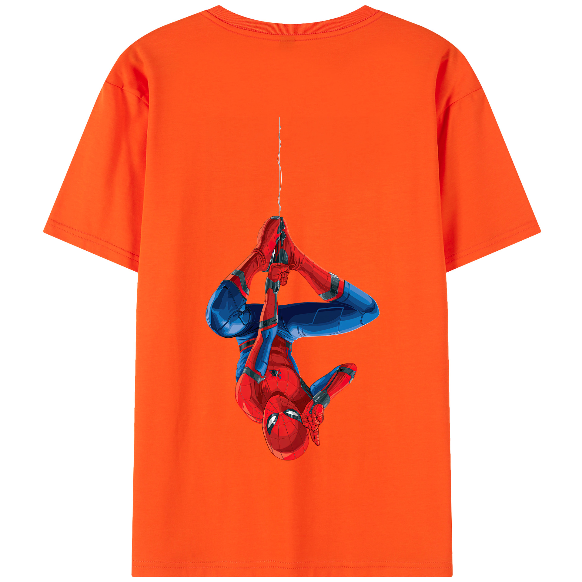 （画像用） Spider Man スパイダーマン 綿100％半袖Tシャツ（背面プリント）
