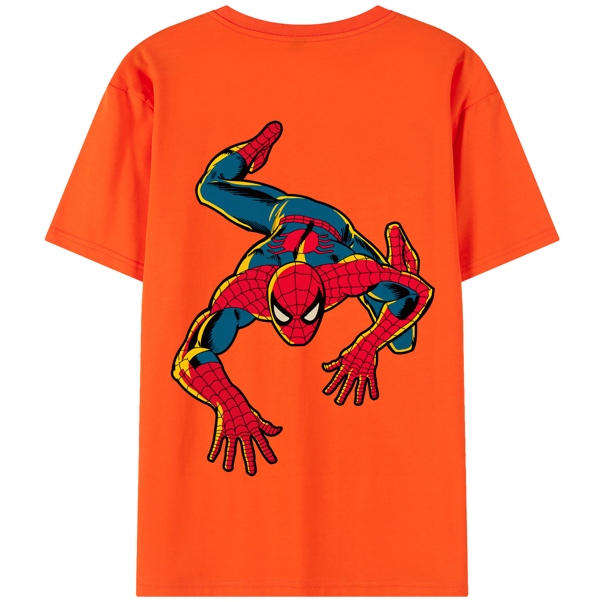 （画像用） Spider Man スパイダーマン 綿100％半袖Tシャツ（背面プリント）