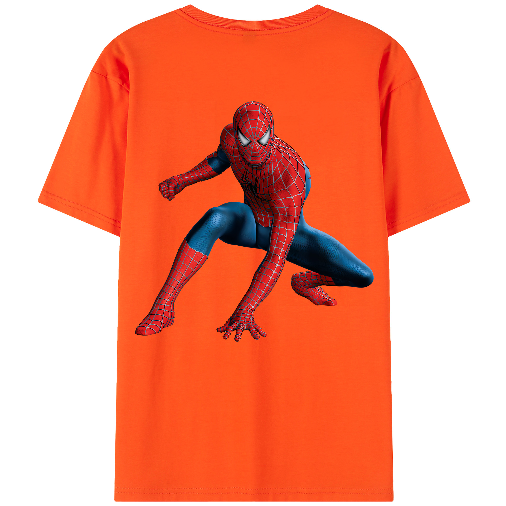 Spider Man スパイダーマン 綿100％半袖Tシャツ（背面プリント）