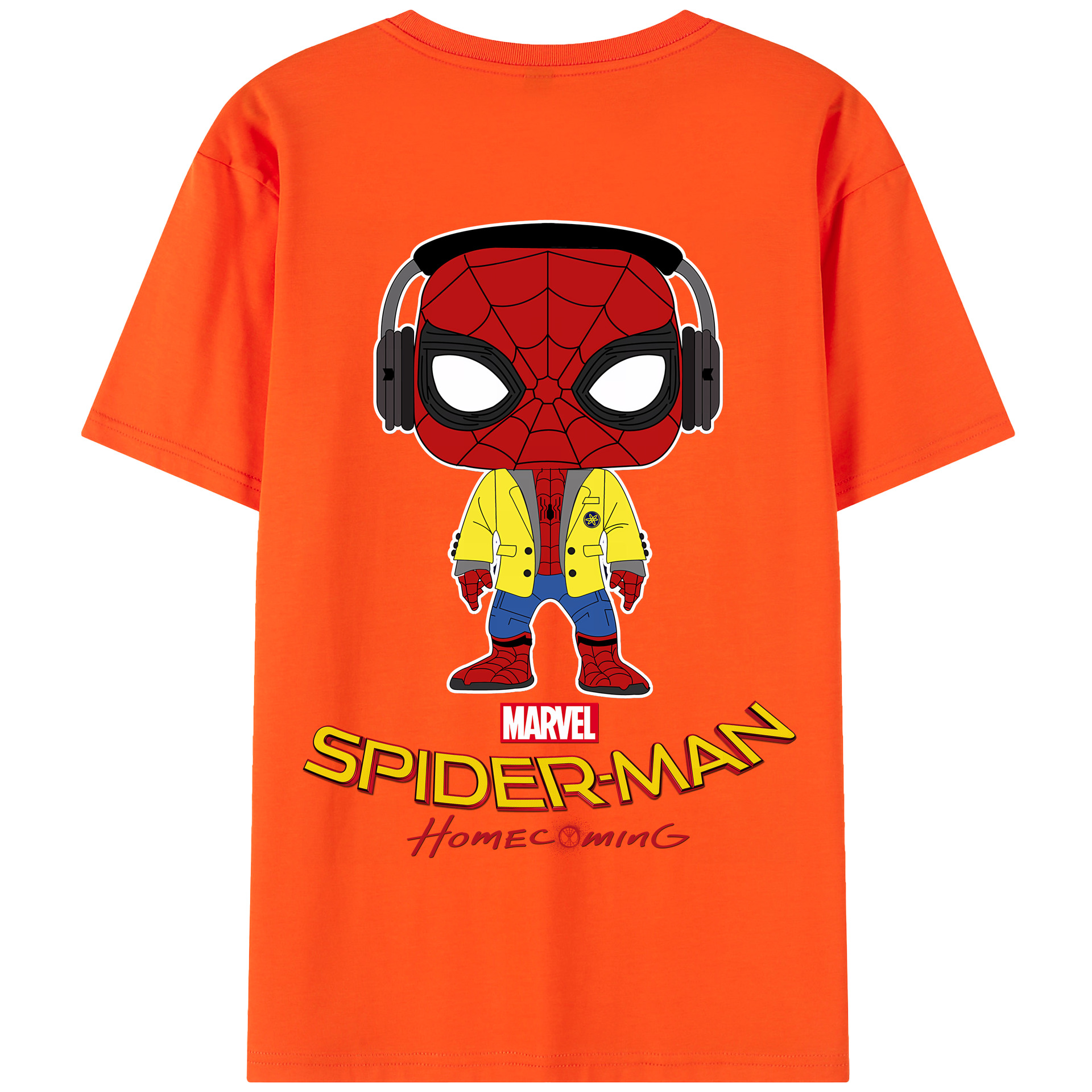 （画像用） Spider Man スパイダーマン 綿100％半袖Tシャツ（背面プリント）