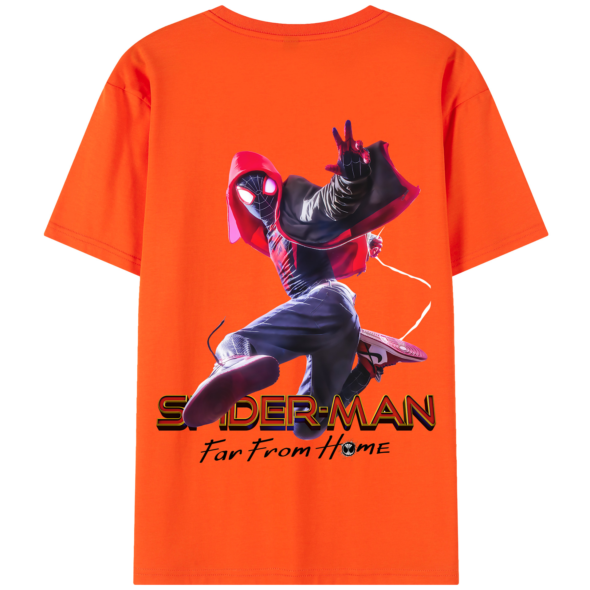 （画像用） Spider Man スパイダーマン 綿100％半袖Tシャツ（背面プリント）