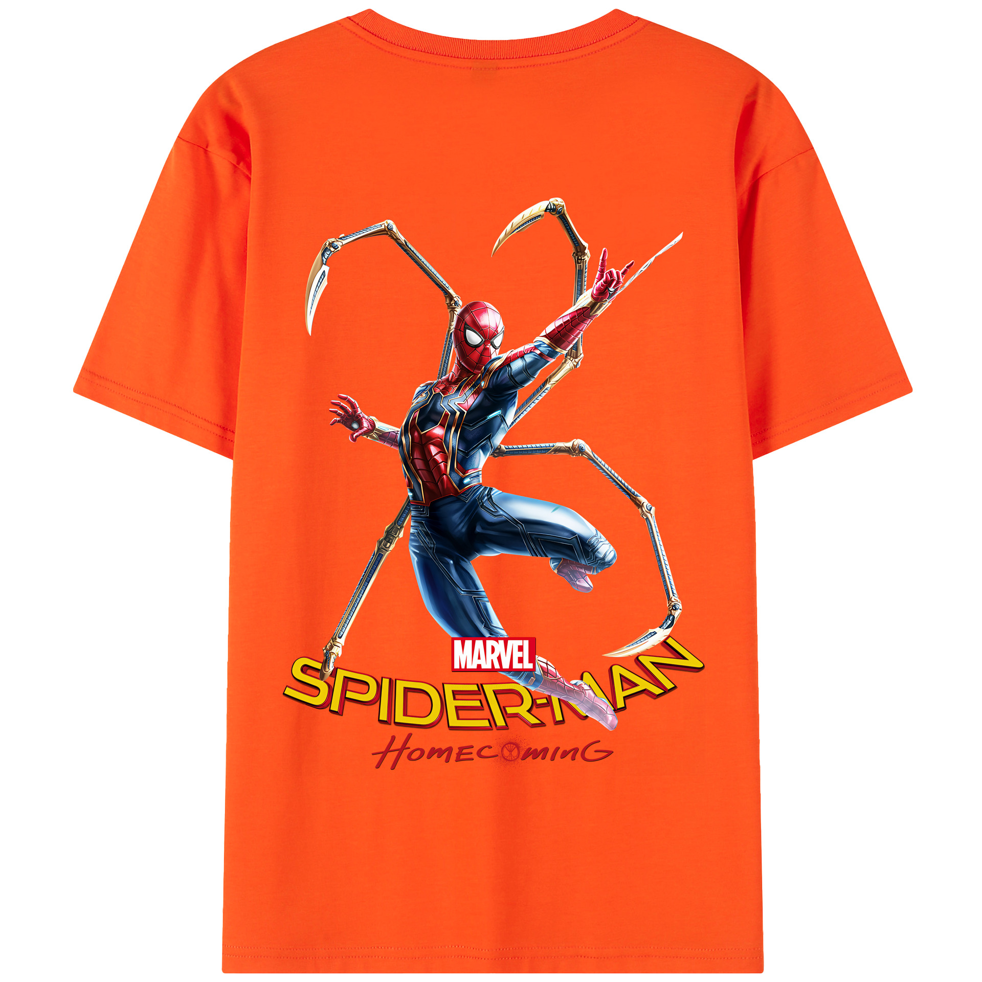 （画像用） Spider Man スパイダーマン 綿100％半袖Tシャツ（背面プリント）