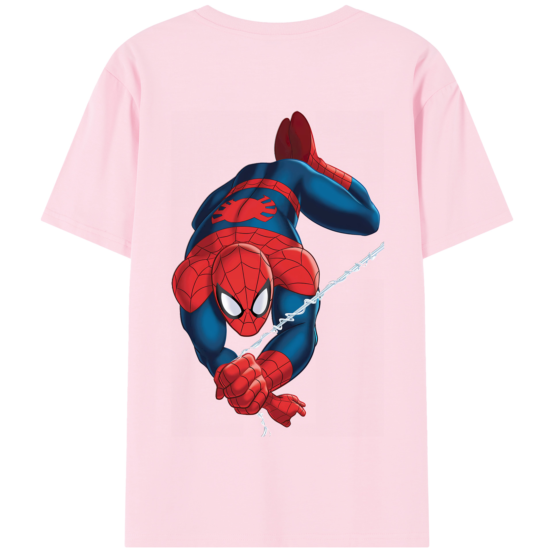 （画像用） Spider Man スパイダーマン 綿100％半袖Tシャツ（背面プリント）