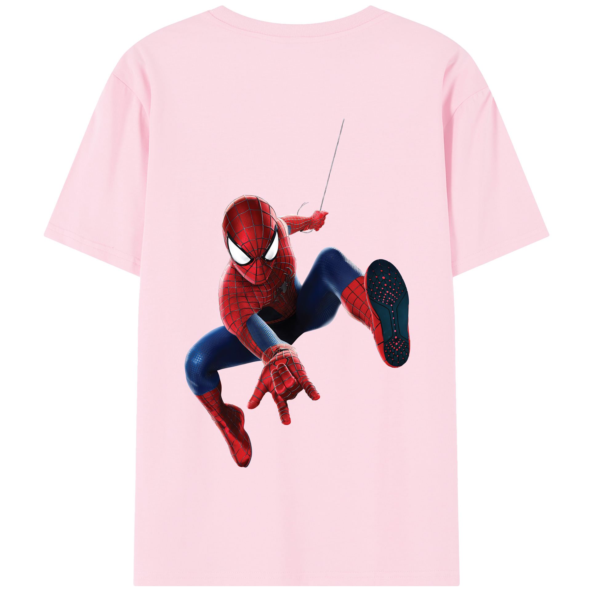 （画像用） Spider Man スパイダーマン 綿100％半袖Tシャツ（背面プリント）