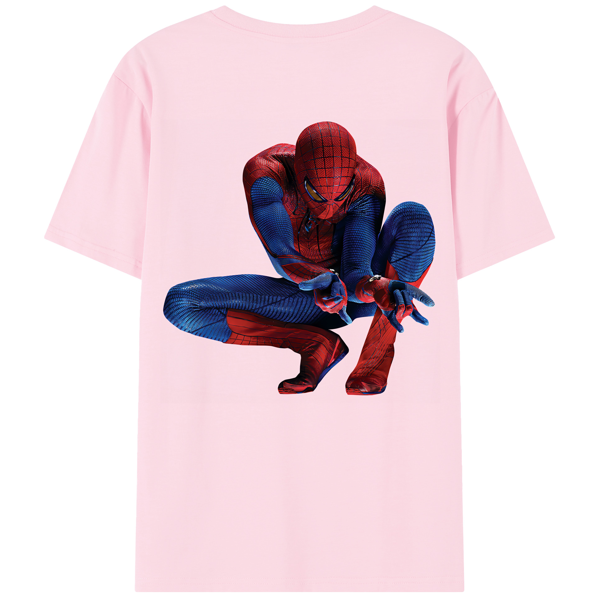 （画像用） Spider Man スパイダーマン 綿100％半袖Tシャツ（背面プリント）