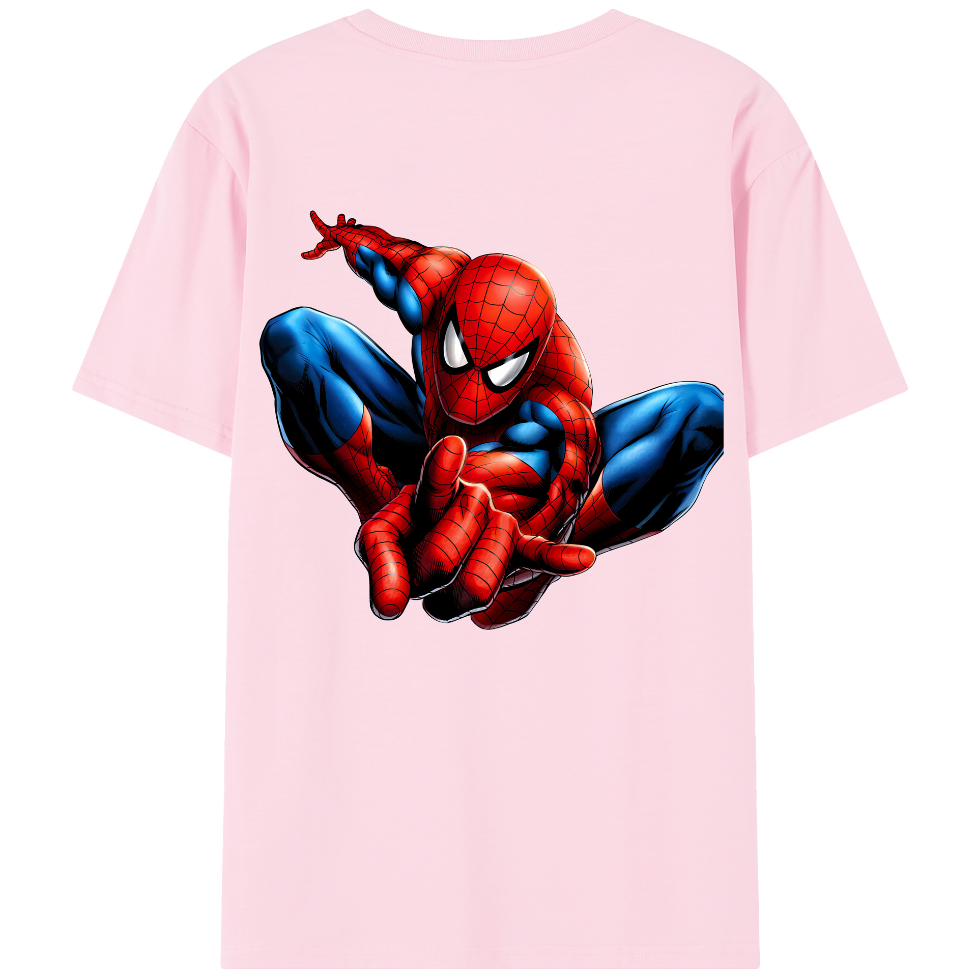 （画像用） Spider Man スパイダーマン 綿100％半袖Tシャツ（背面プリント）