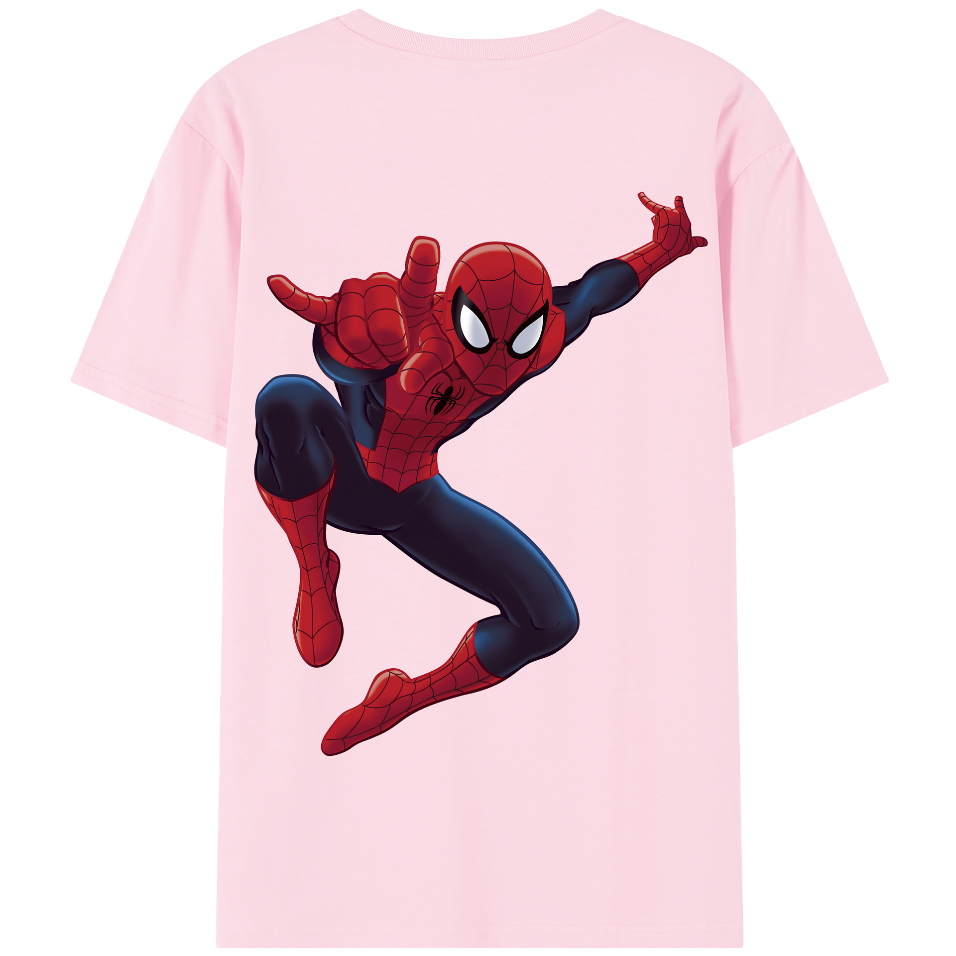 （画像用） Spider Man スパイダーマン 綿100％半袖Tシャツ（背面プリント）