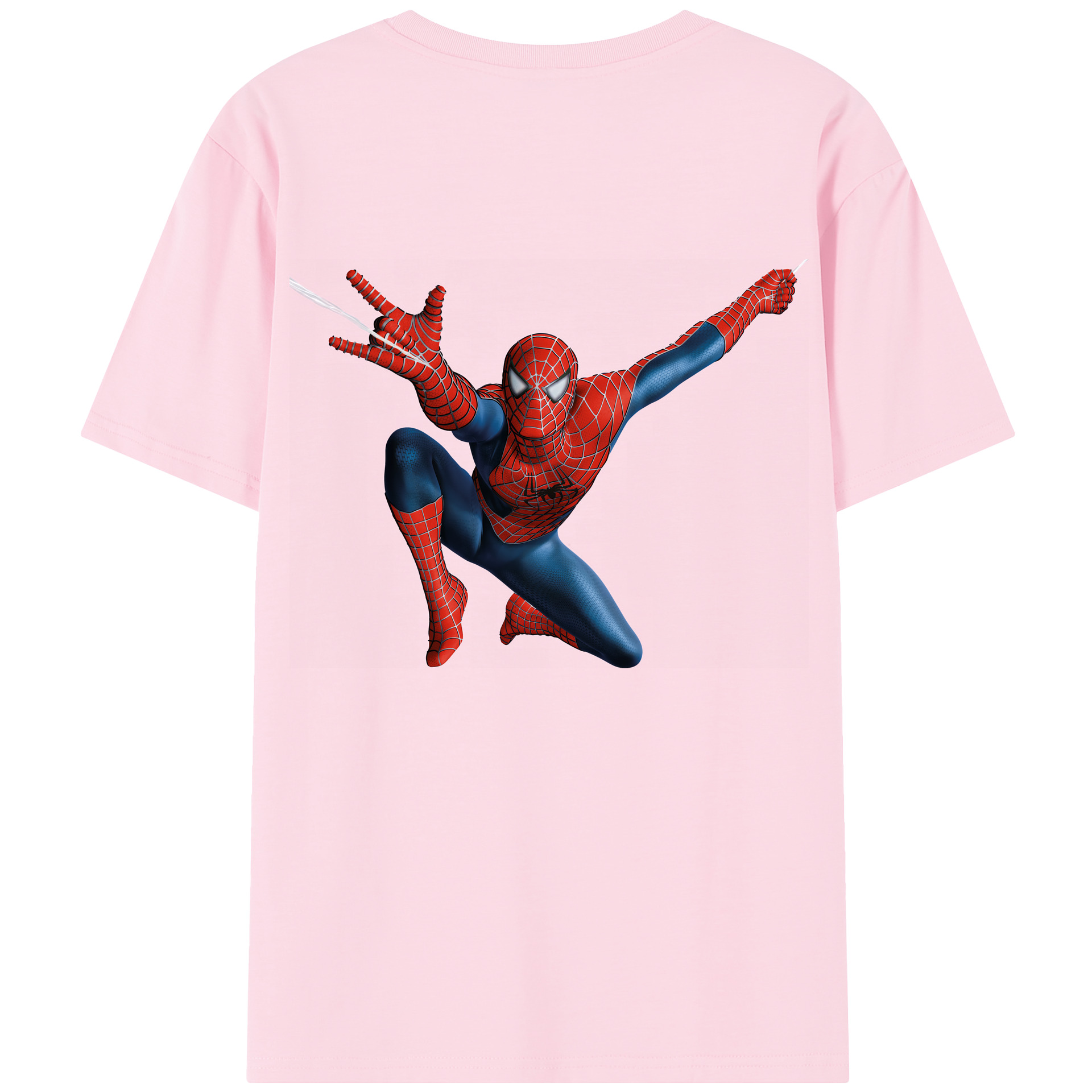 （画像用） Spider Man スパイダーマン 綿100％半袖Tシャツ（背面プリント）