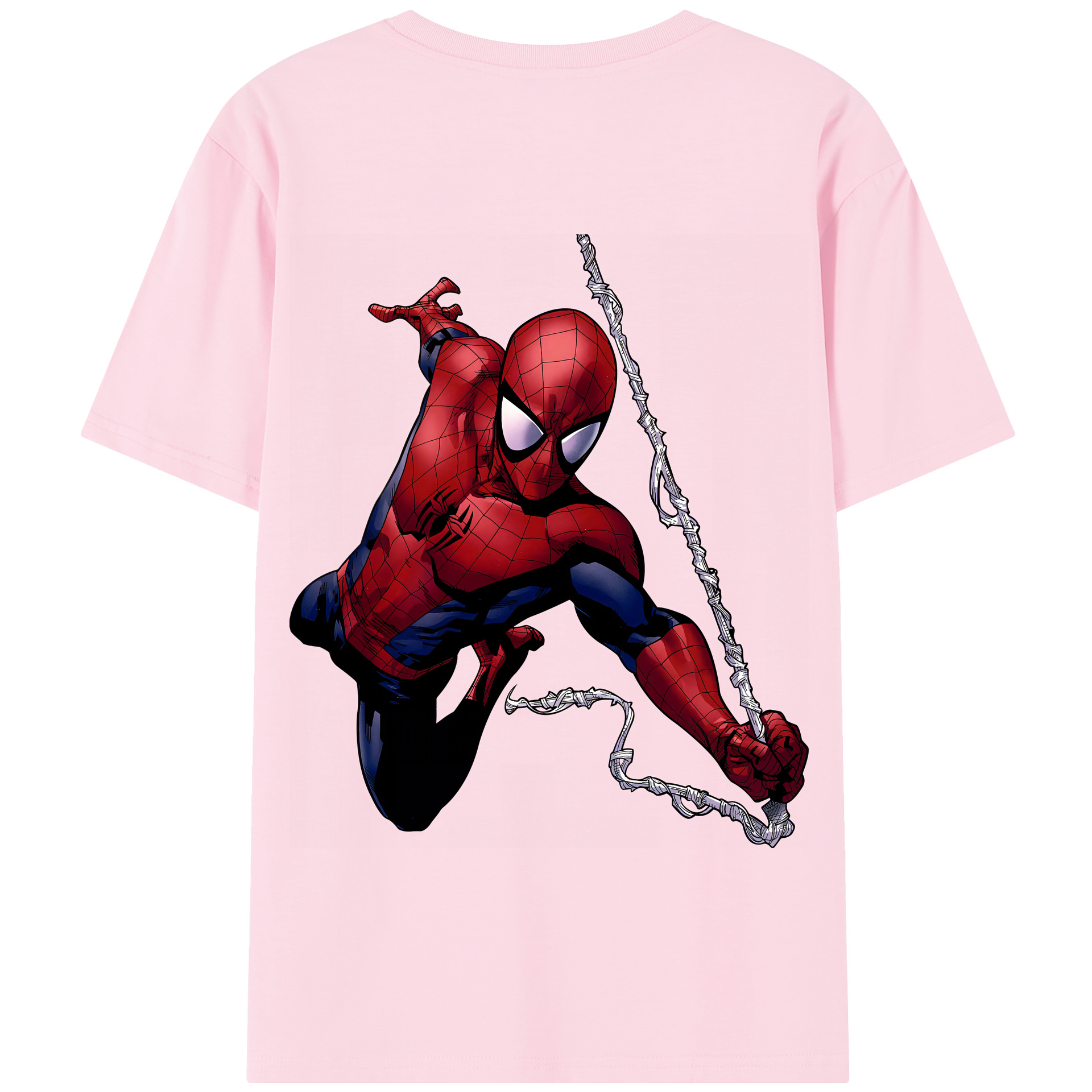 （画像用） Spider Man スパイダーマン 綿100％半袖Tシャツ（背面プリント）