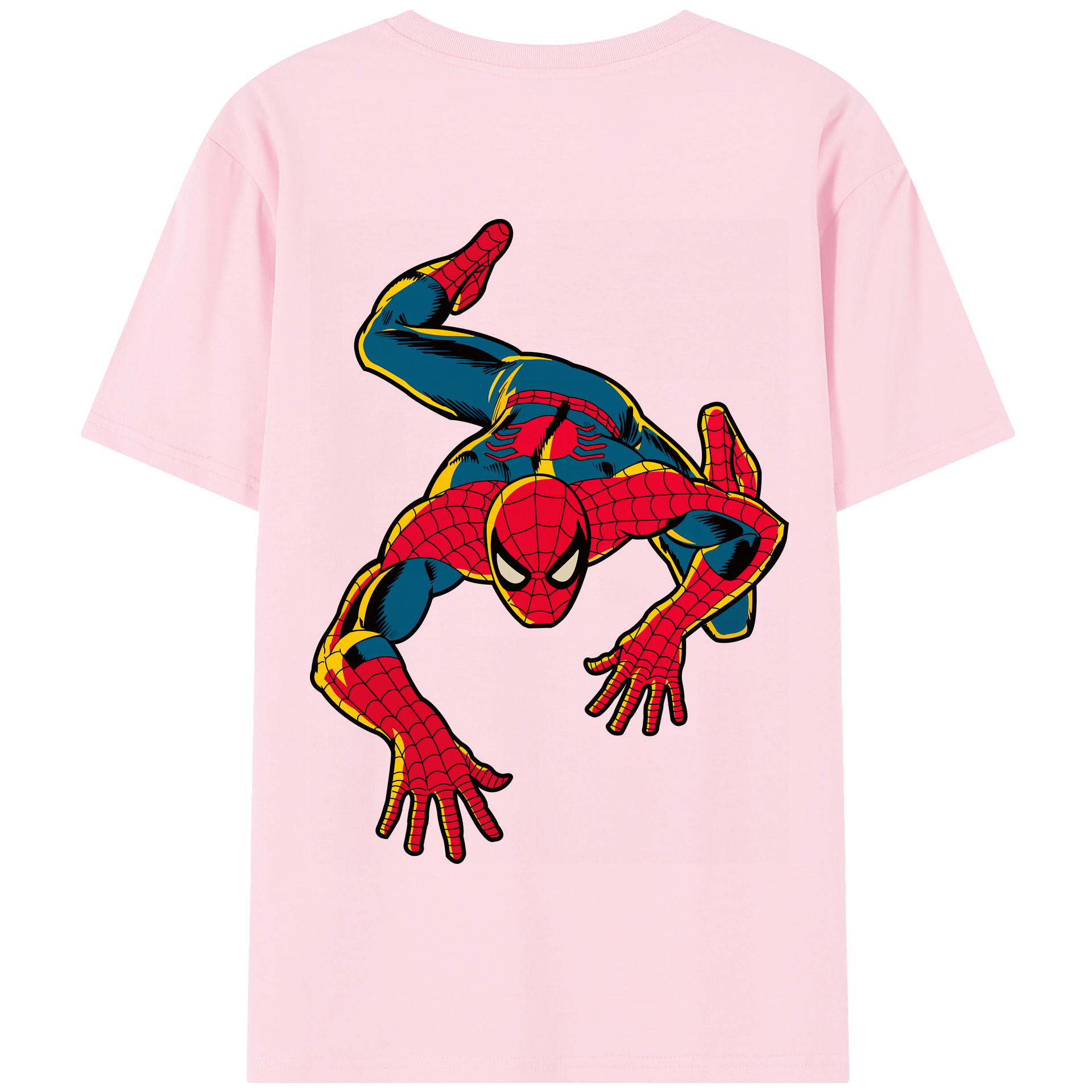 （画像用） Spider Man スパイダーマン 綿100％半袖Tシャツ（背面プリント）