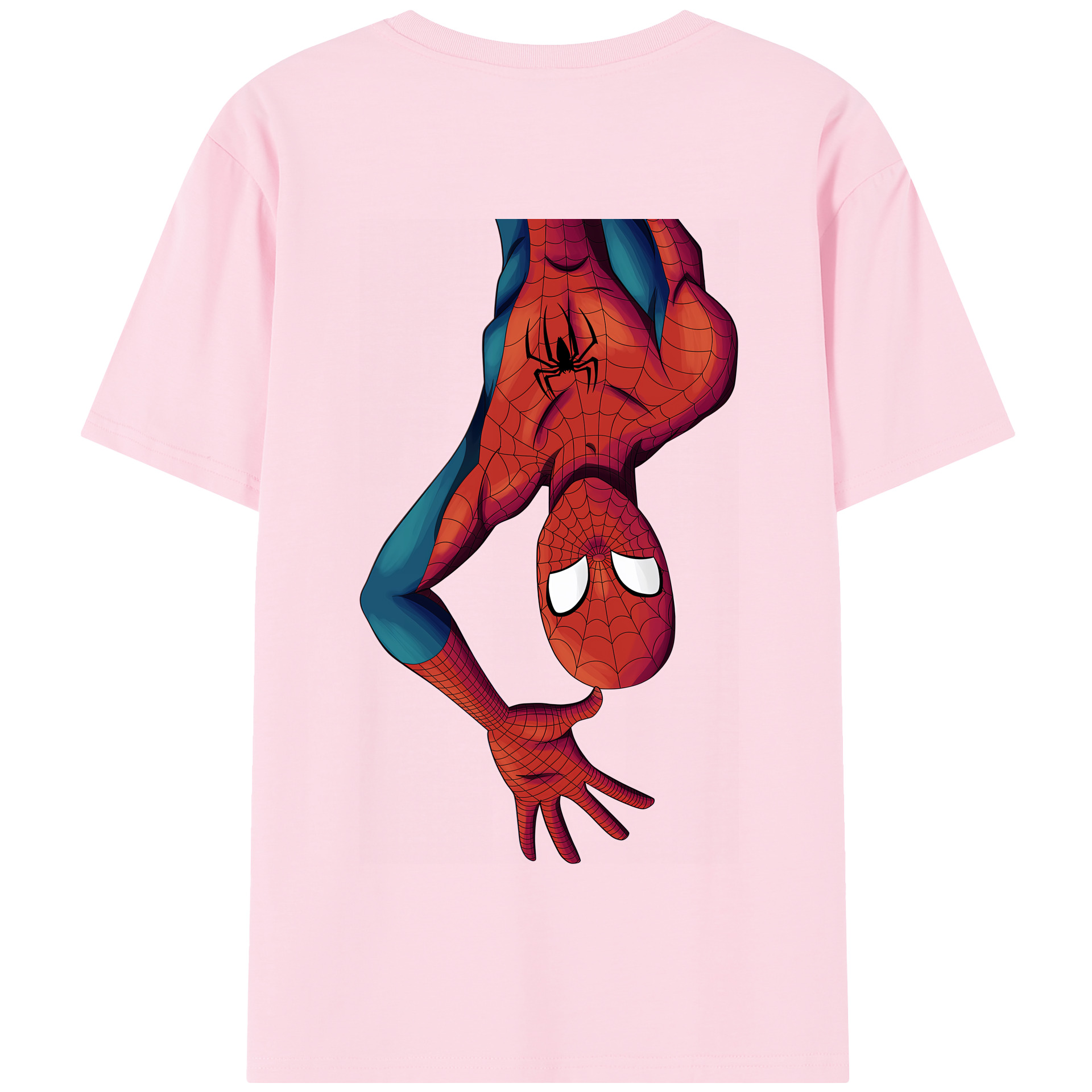 （画像用） Spider Man スパイダーマン 綿100％半袖Tシャツ（背面プリント）