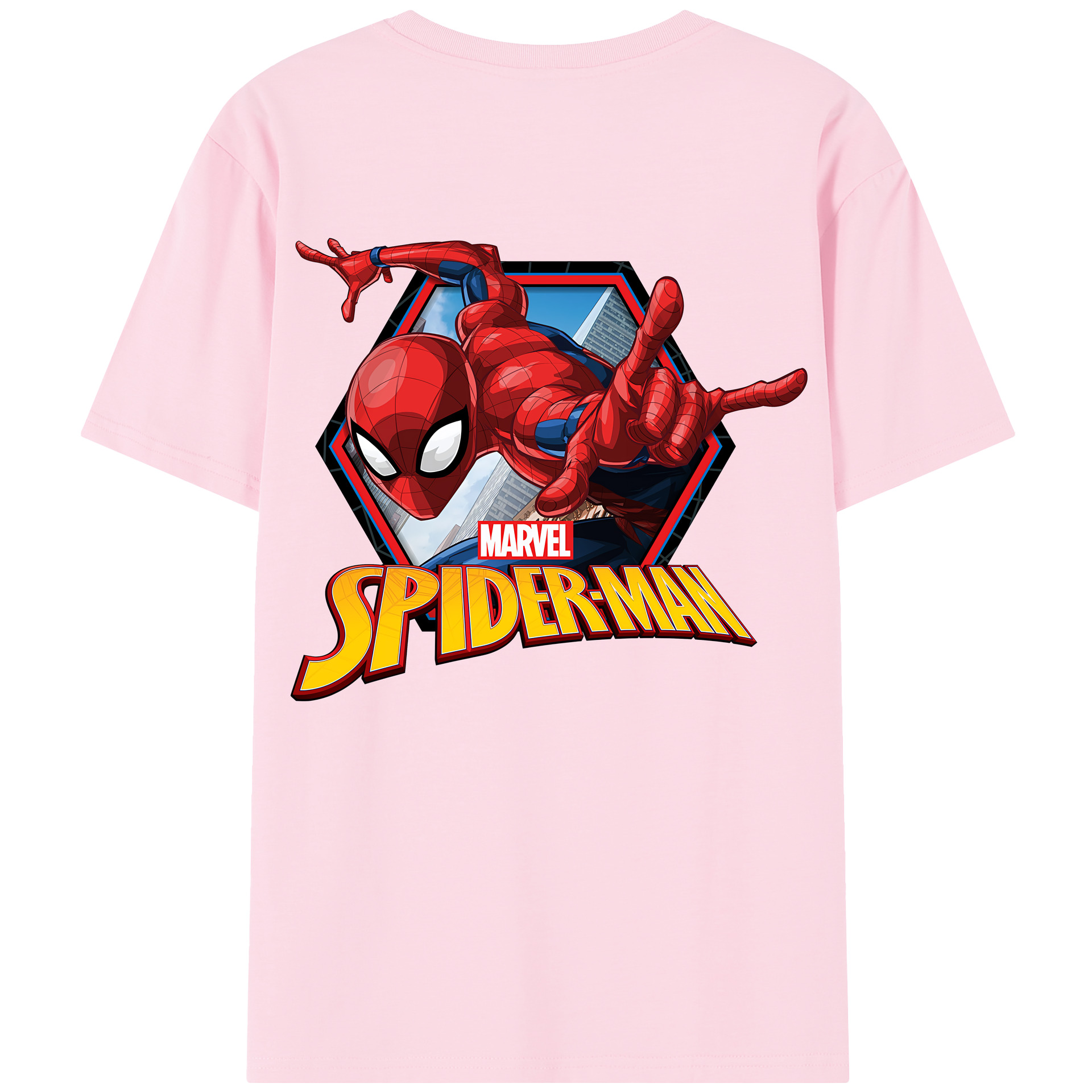 （画像用） Spider Man スパイダーマン 綿100％半袖Tシャツ（背面プリント）