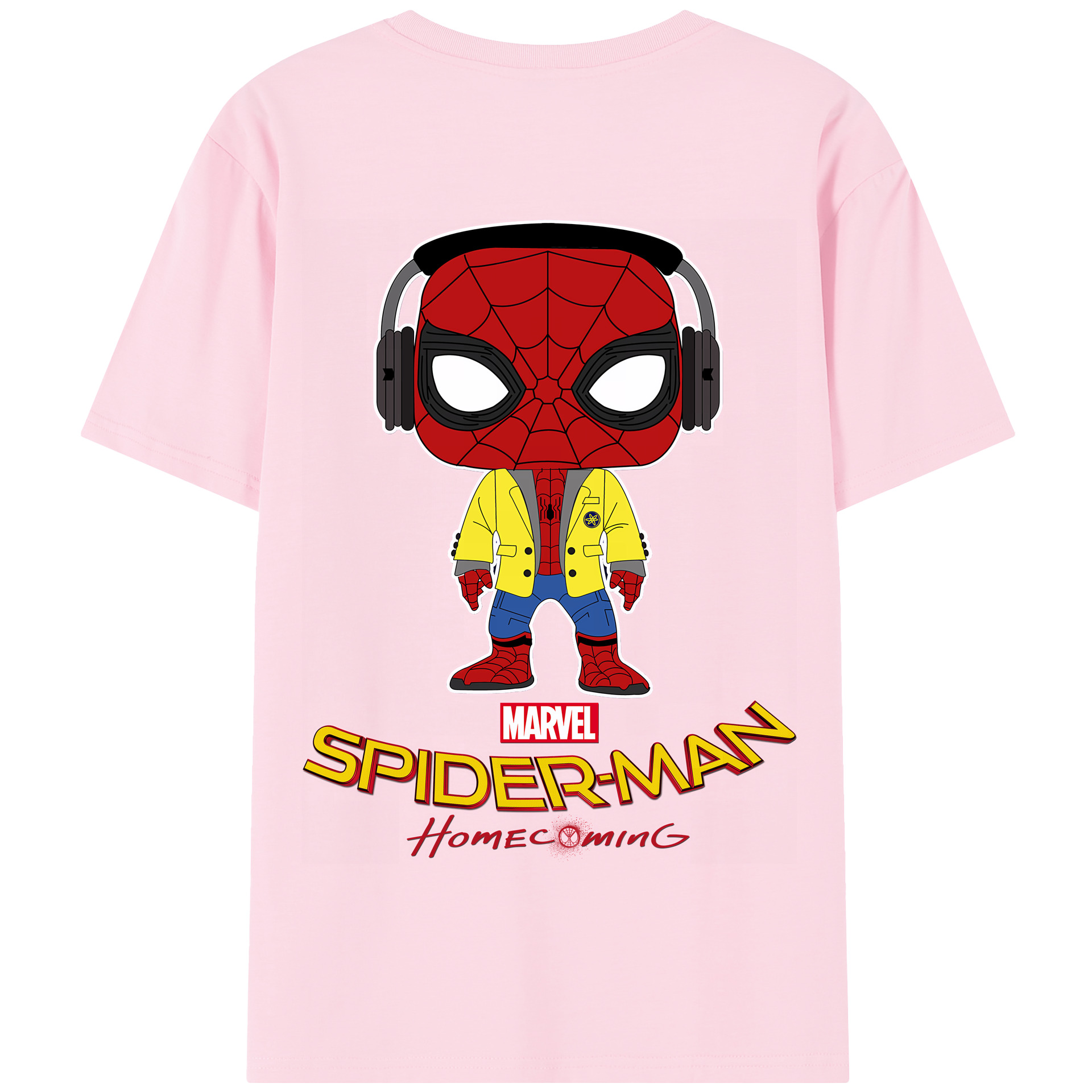（画像用） Spider Man スパイダーマン 綿100％半袖Tシャツ（背面プリント）