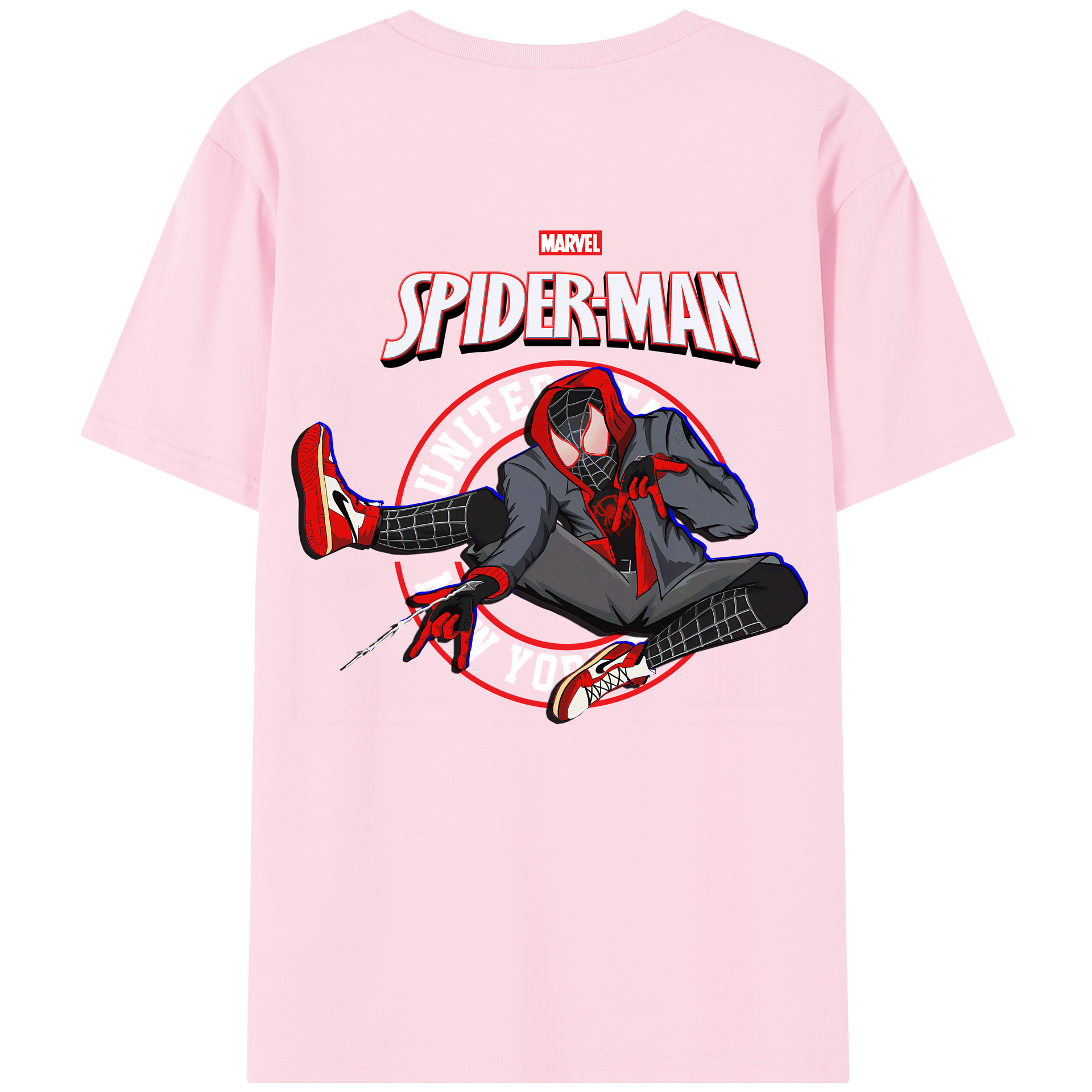 （画像用） Spider Man スパイダーマン 綿100％半袖Tシャツ（背面プリント）