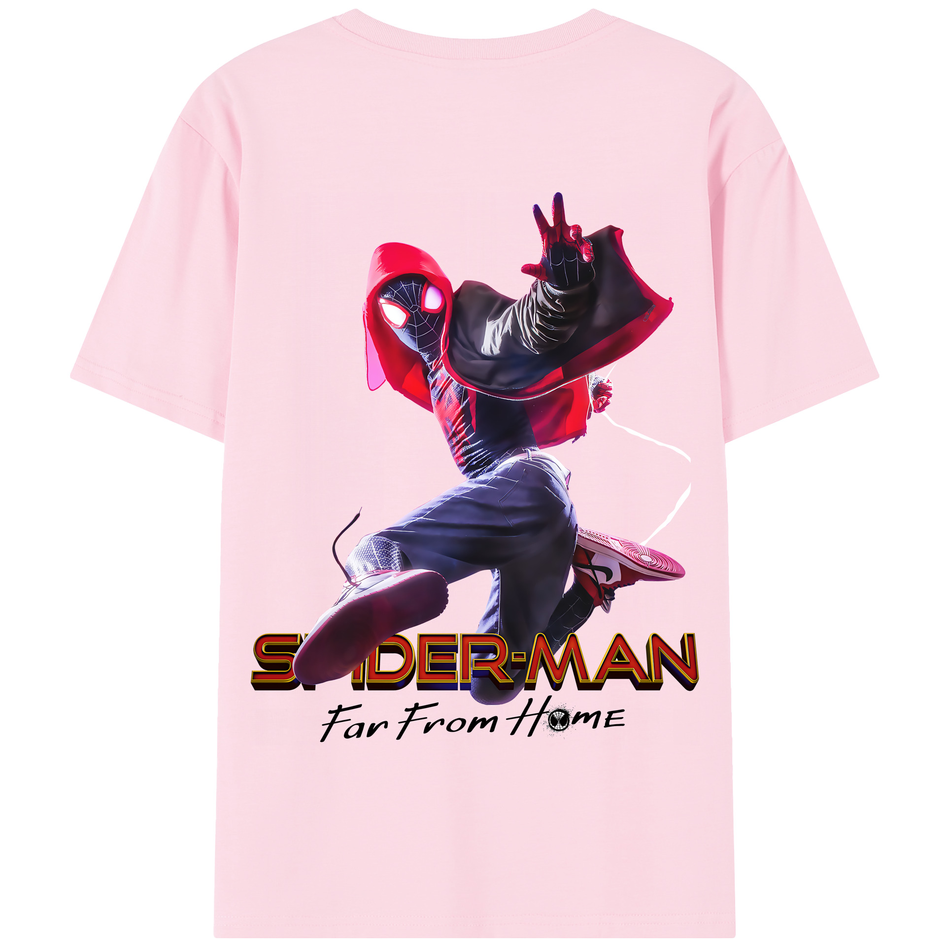 （画像用） Spider Man スパイダーマン 綿100％半袖Tシャツ（背面プリント）