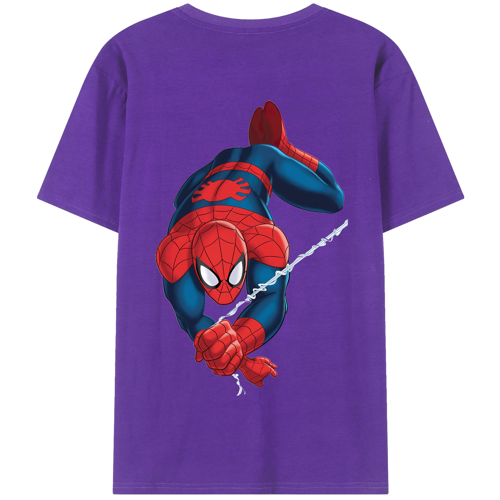 （画像用） Spider Man スパイダーマン 綿100％半袖Tシャツ（背面プリント）