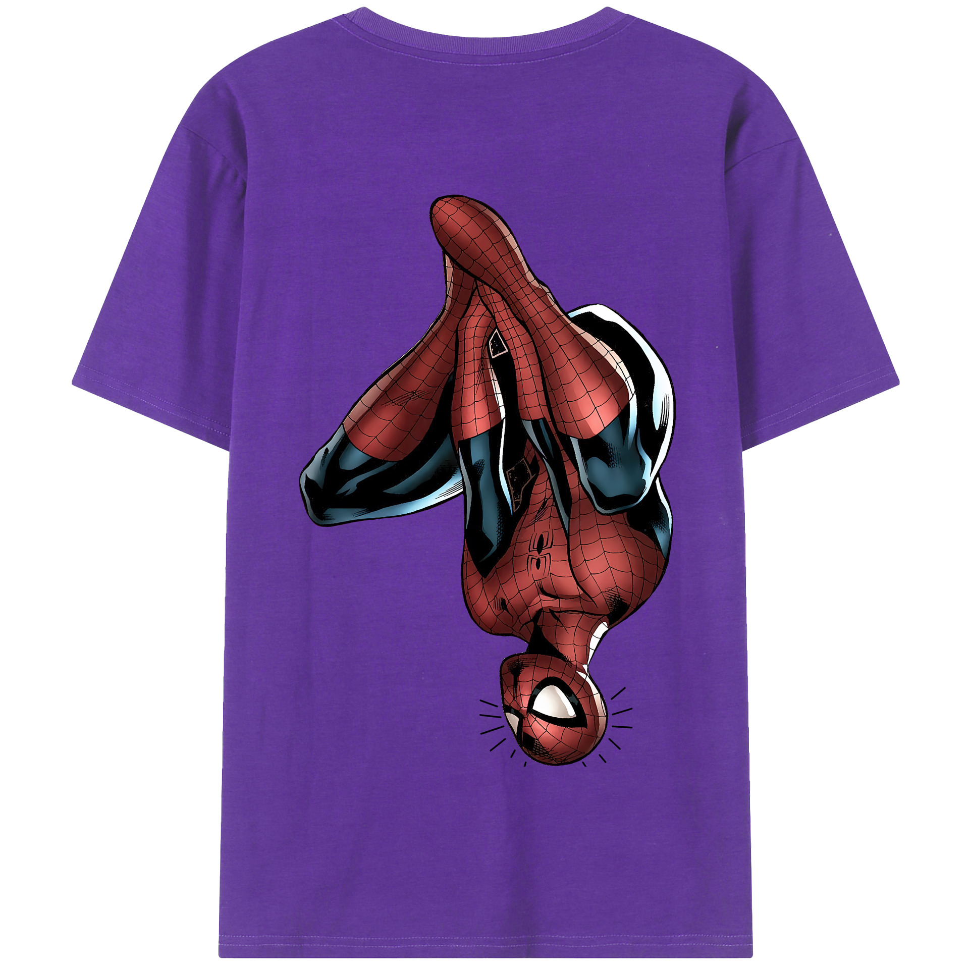 （画像用） Spider Man スパイダーマン 綿100％半袖Tシャツ（背面プリント）
