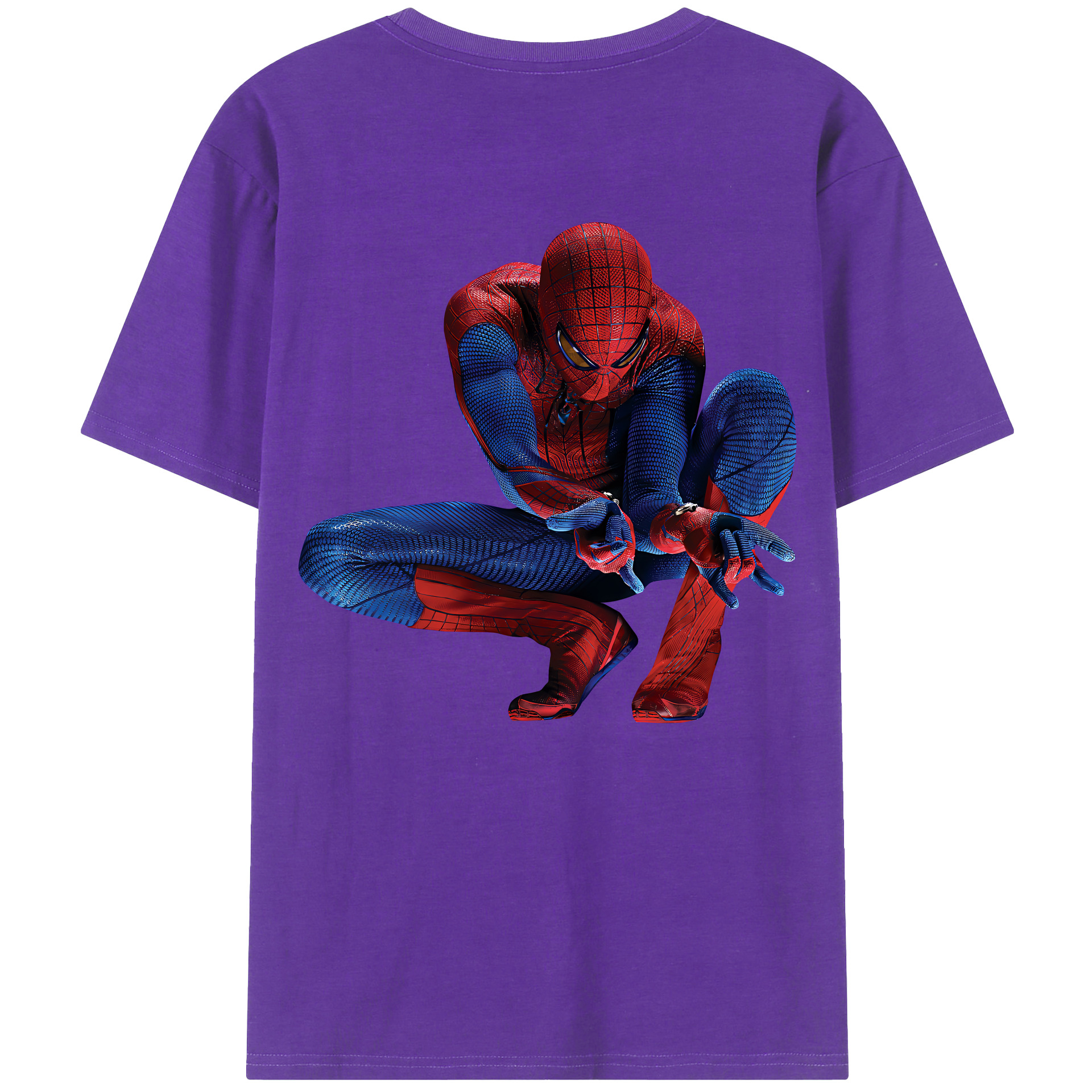 （画像用） Spider Man スパイダーマン 綿100％半袖Tシャツ（背面プリント）