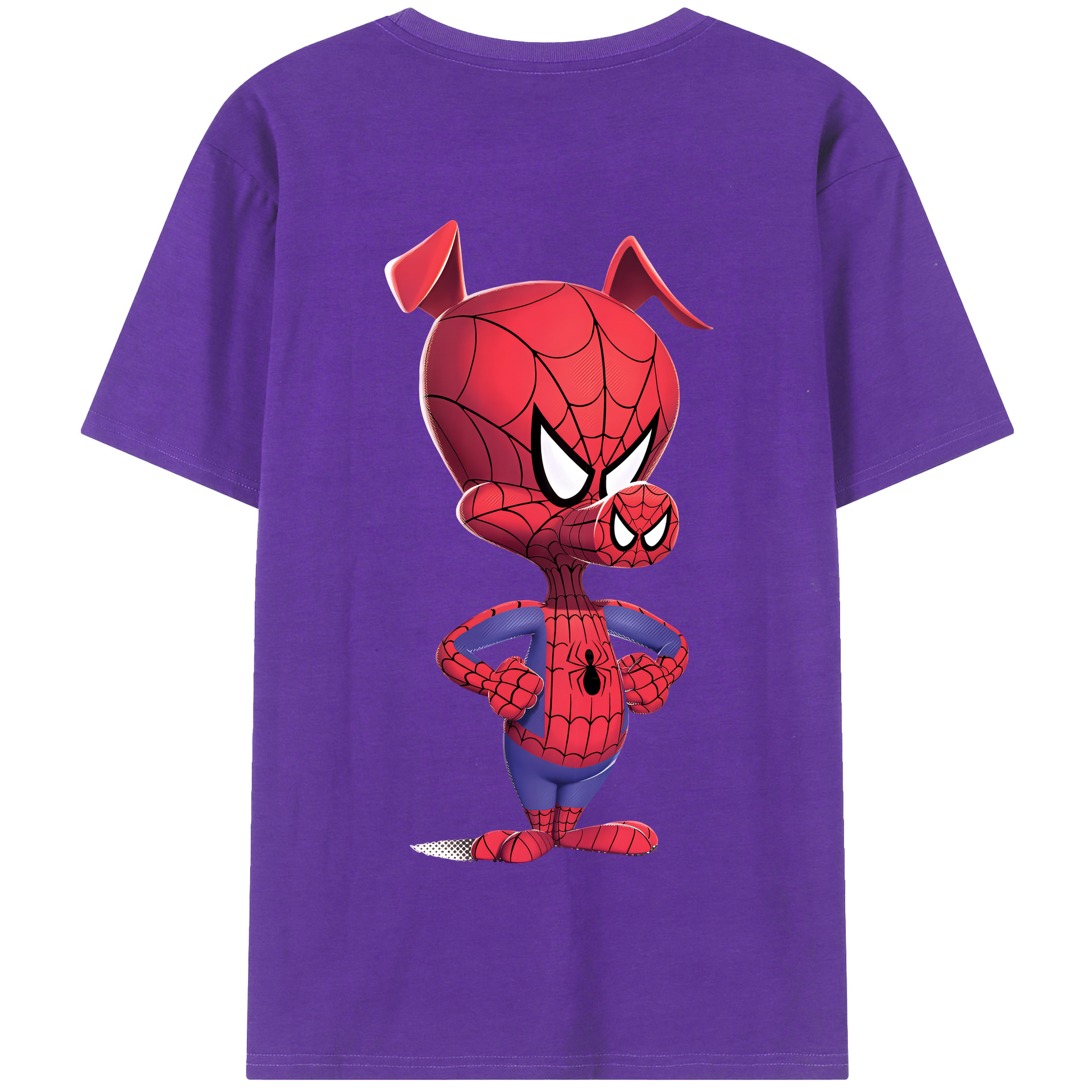 （画像用） Spider Man スパイダーマン 綿100％半袖Tシャツ（背面プリント）