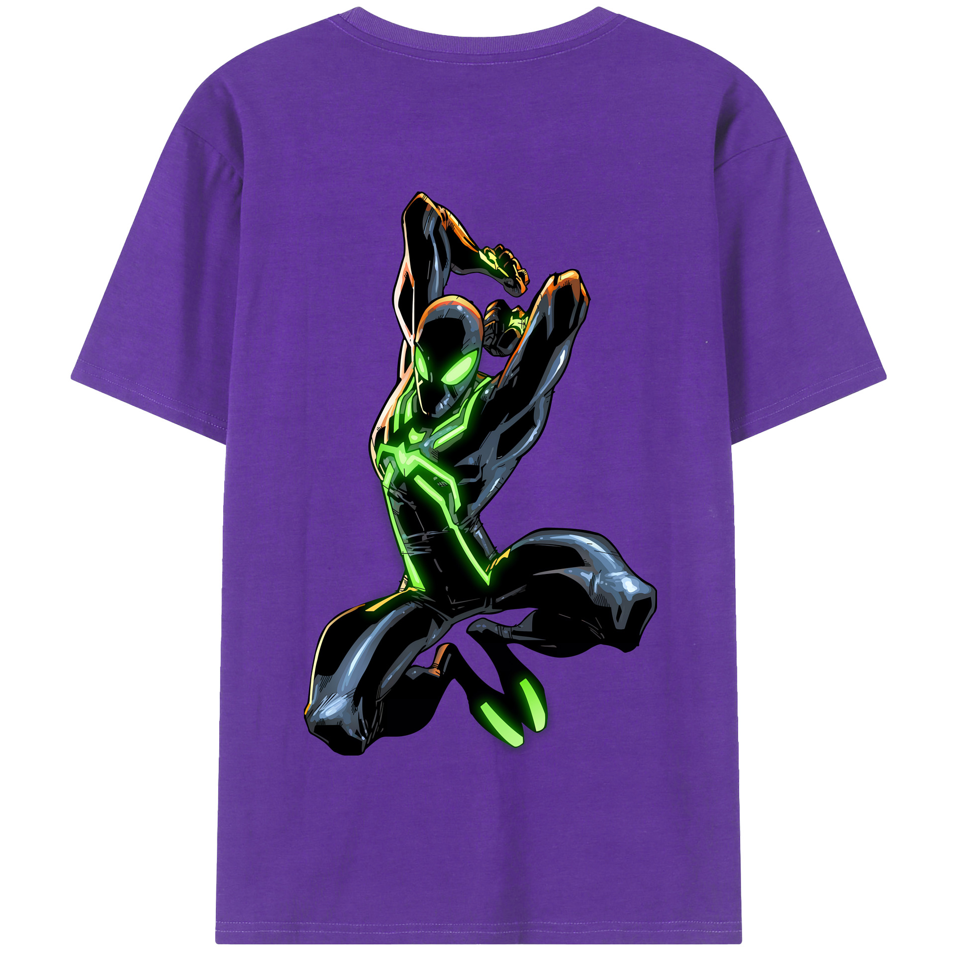 （画像用） Spider Man スパイダーマン 綿100％半袖Tシャツ（背面プリント）