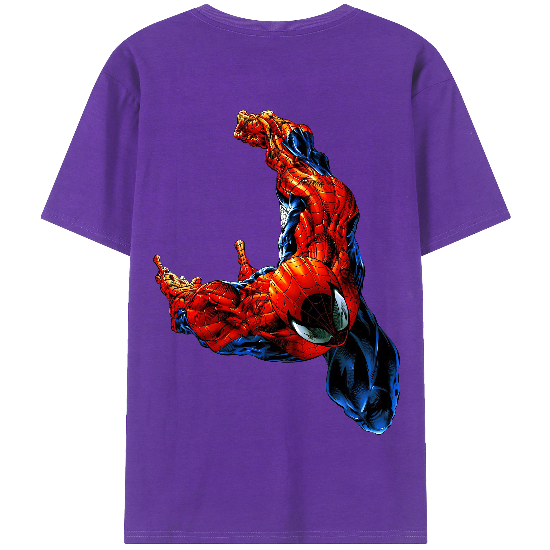 （画像用） Spider Man スパイダーマン 綿100％半袖Tシャツ（背面プリント）