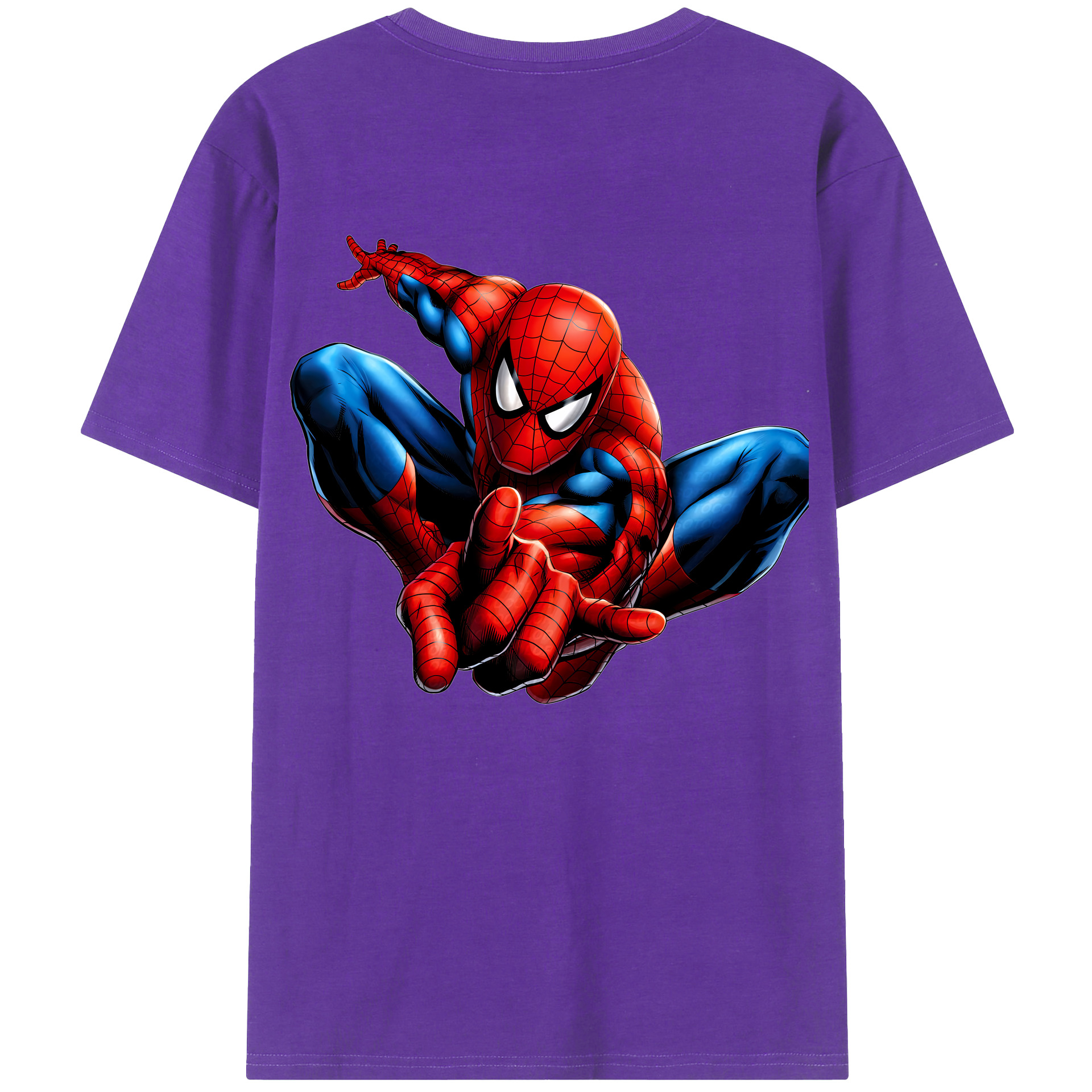 （画像用） Spider Man スパイダーマン 綿100％半袖Tシャツ（背面プリント）