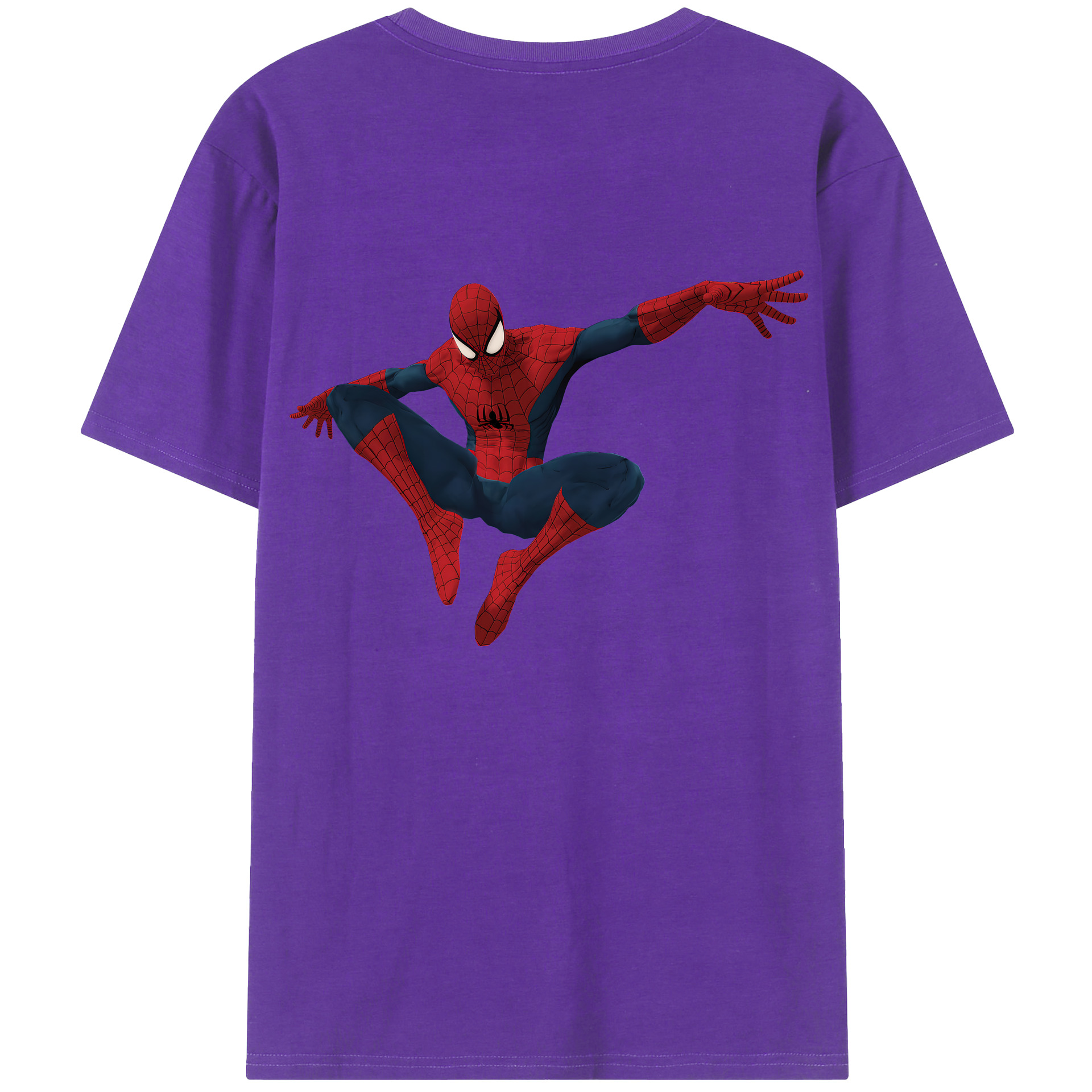 （画像用） Spider Man スパイダーマン 綿100％半袖Tシャツ（背面プリント）
