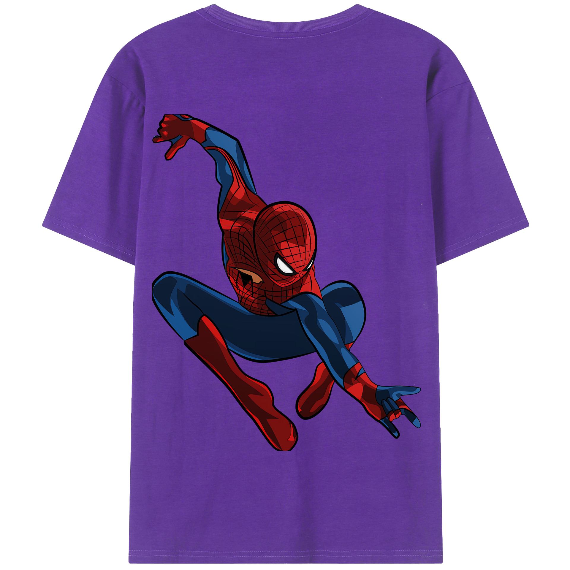 （画像用） Spider Man スパイダーマン 綿100％半袖Tシャツ（背面プリント）