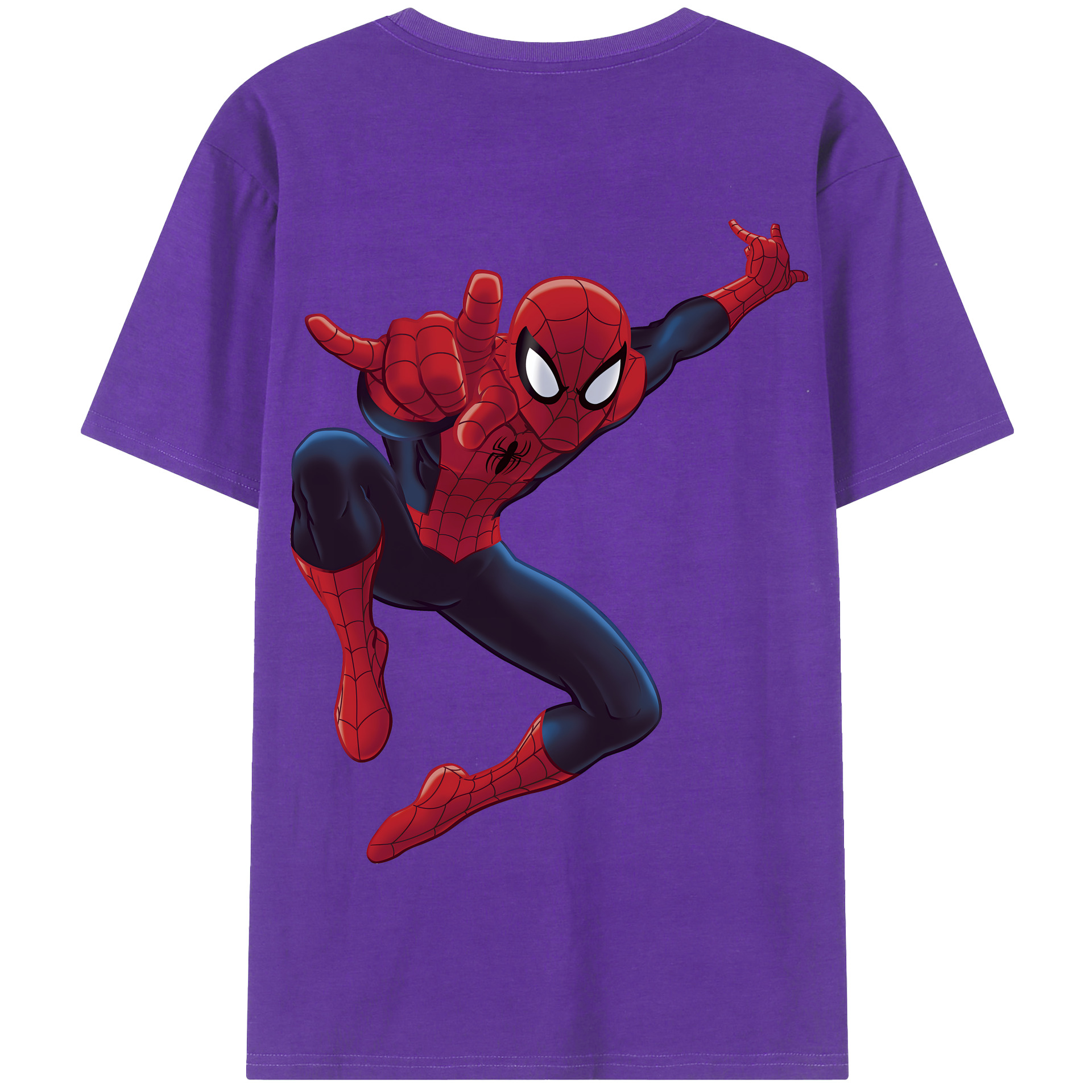 （画像用） Spider Man スパイダーマン 綿100％半袖Tシャツ（背面プリント）