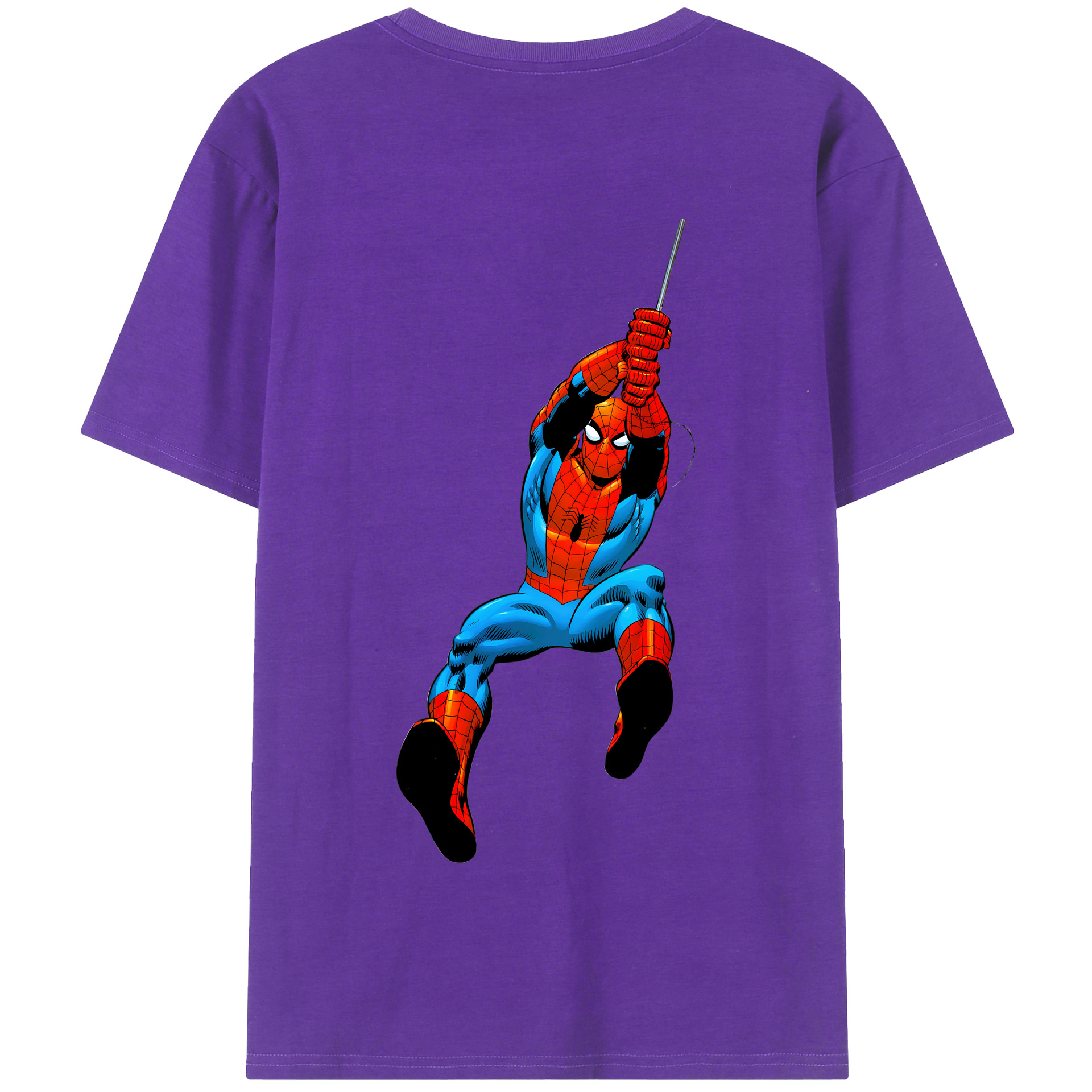 （画像用） Spider Man スパイダーマン 綿100％半袖Tシャツ（背面プリント）