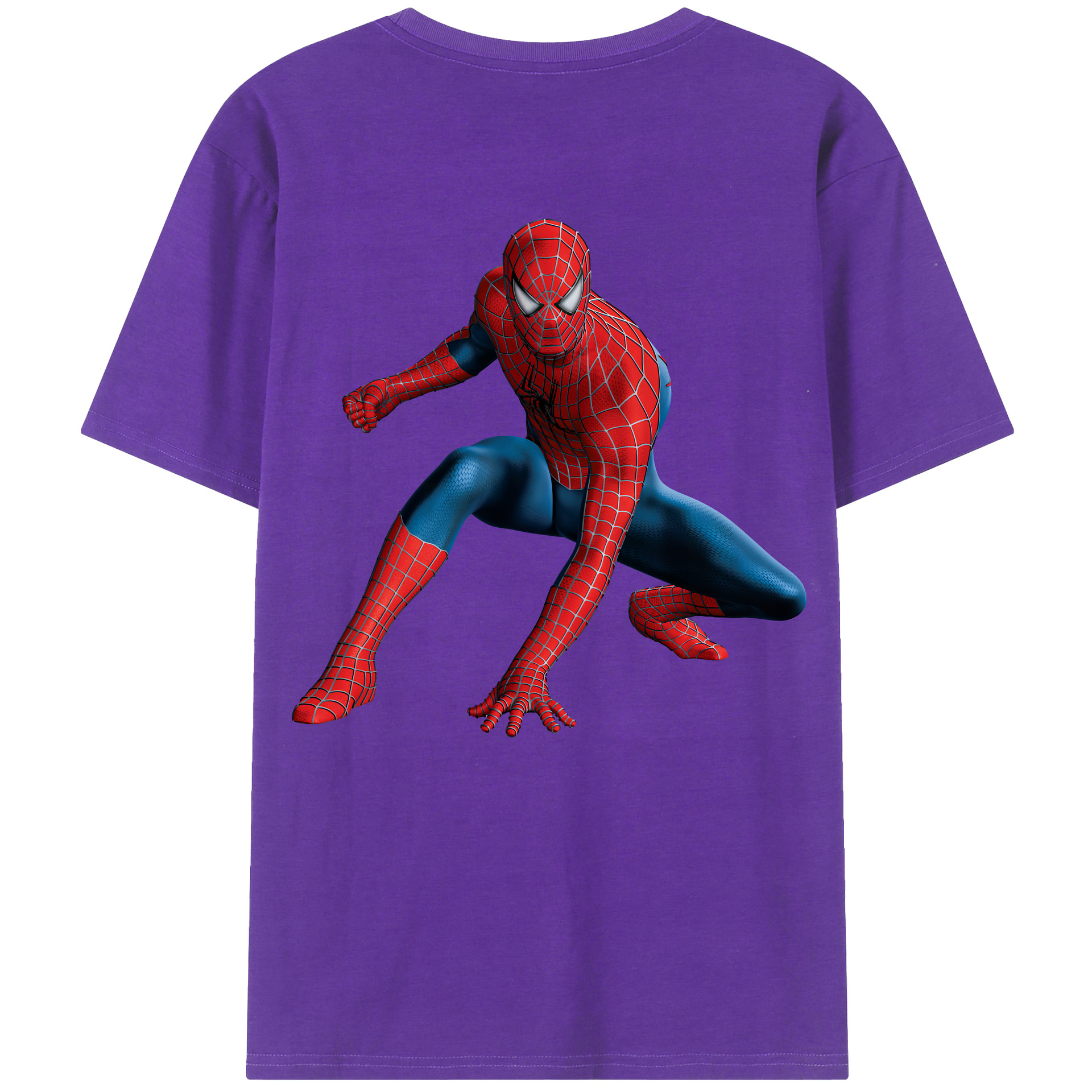 Spider Man スパイダーマン 綿100％半袖Tシャツ（背面プリント）