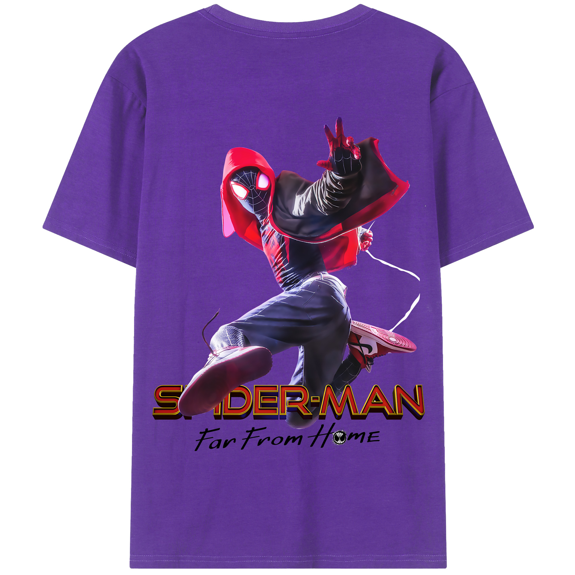 （画像用） Spider Man スパイダーマン 綿100％半袖Tシャツ（背面プリント）