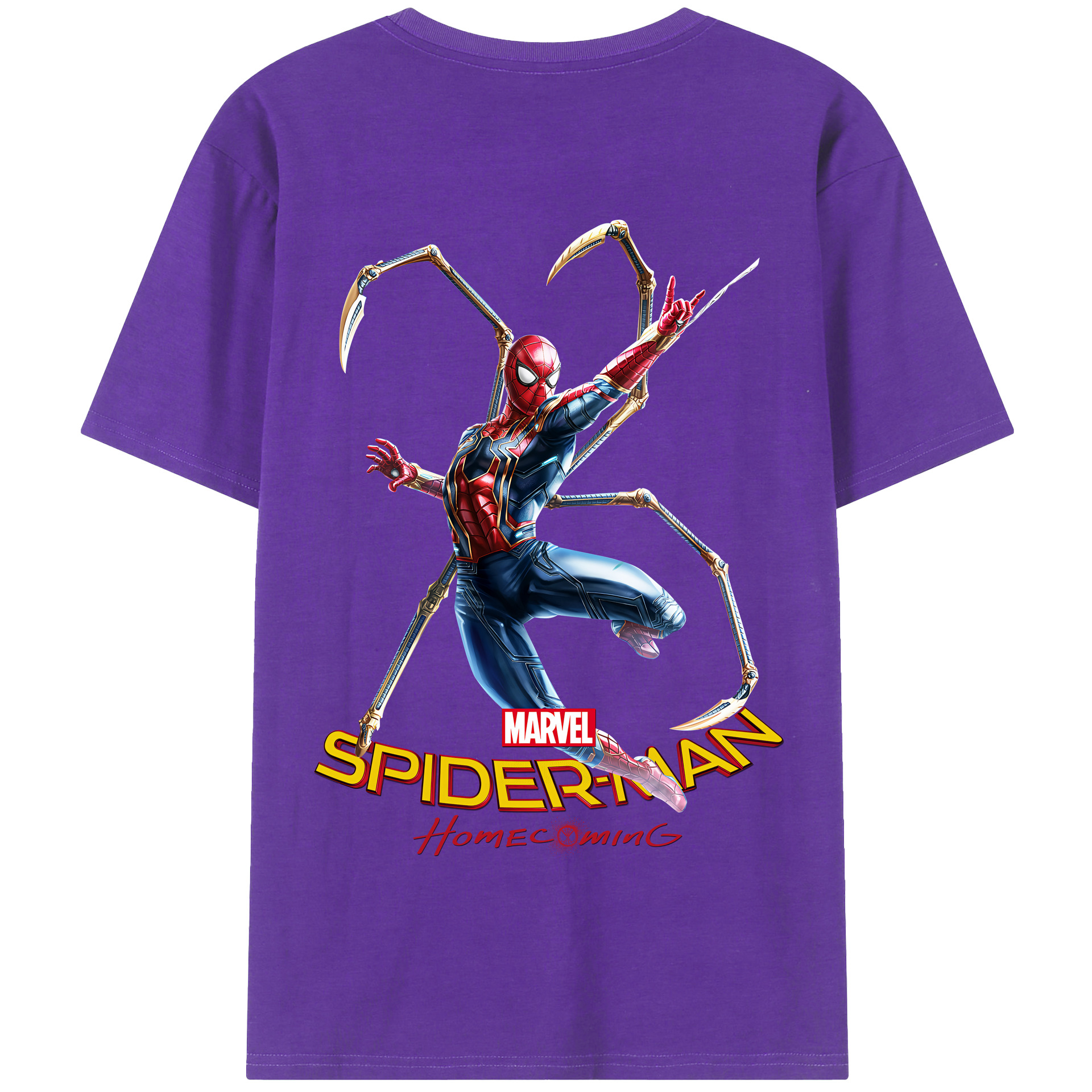 （画像用） Spider Man スパイダーマン 綿100％半袖Tシャツ（背面プリント）