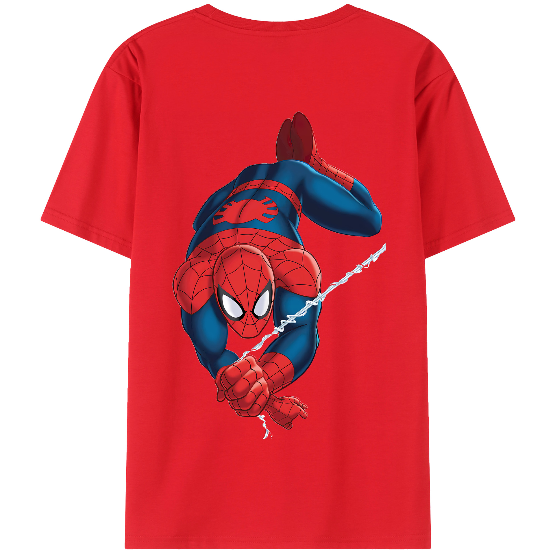 （画像用） Spider Man スパイダーマン 綿100％半袖Tシャツ（背面プリント）