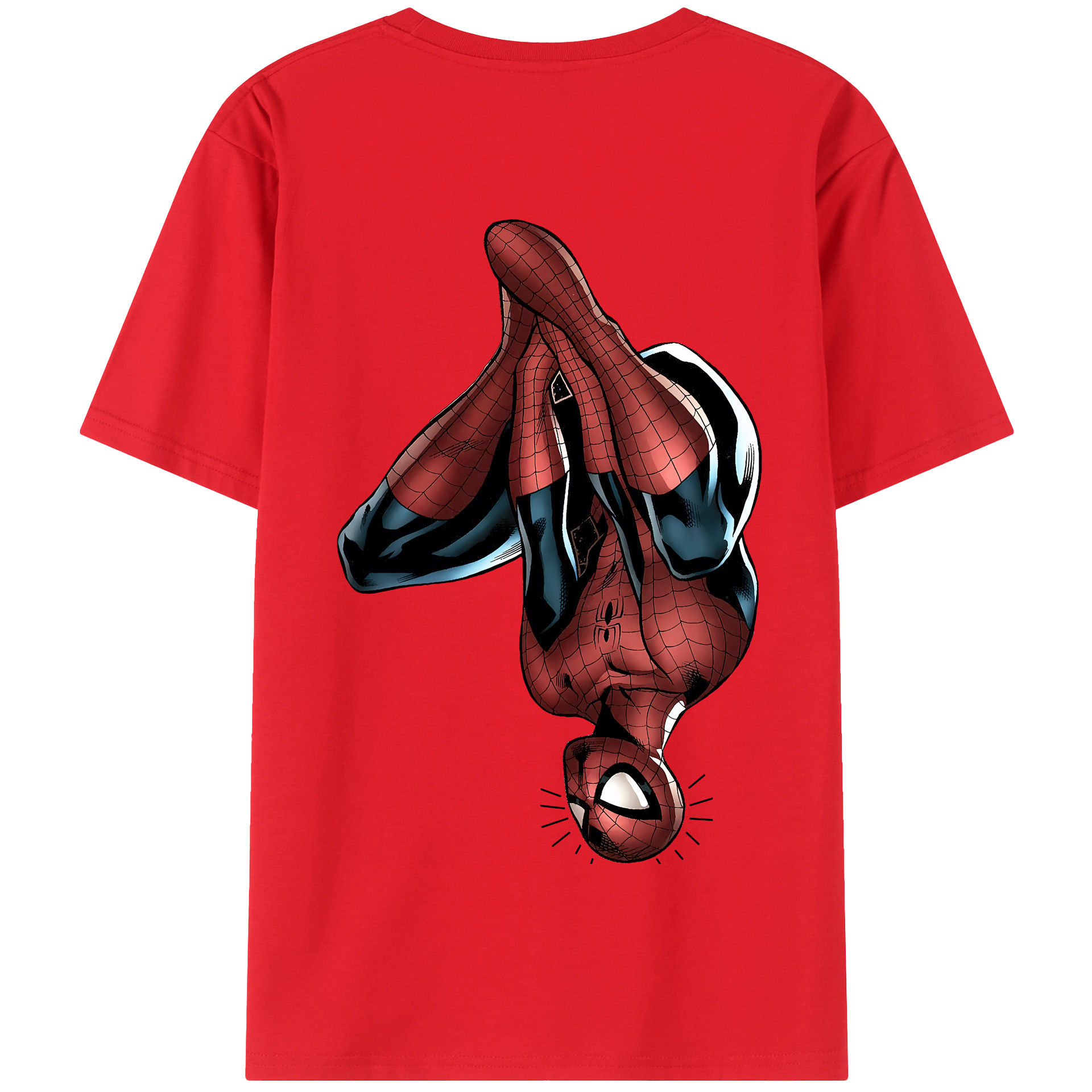 （画像用） Spider Man スパイダーマン 綿100％半袖Tシャツ（背面プリント）