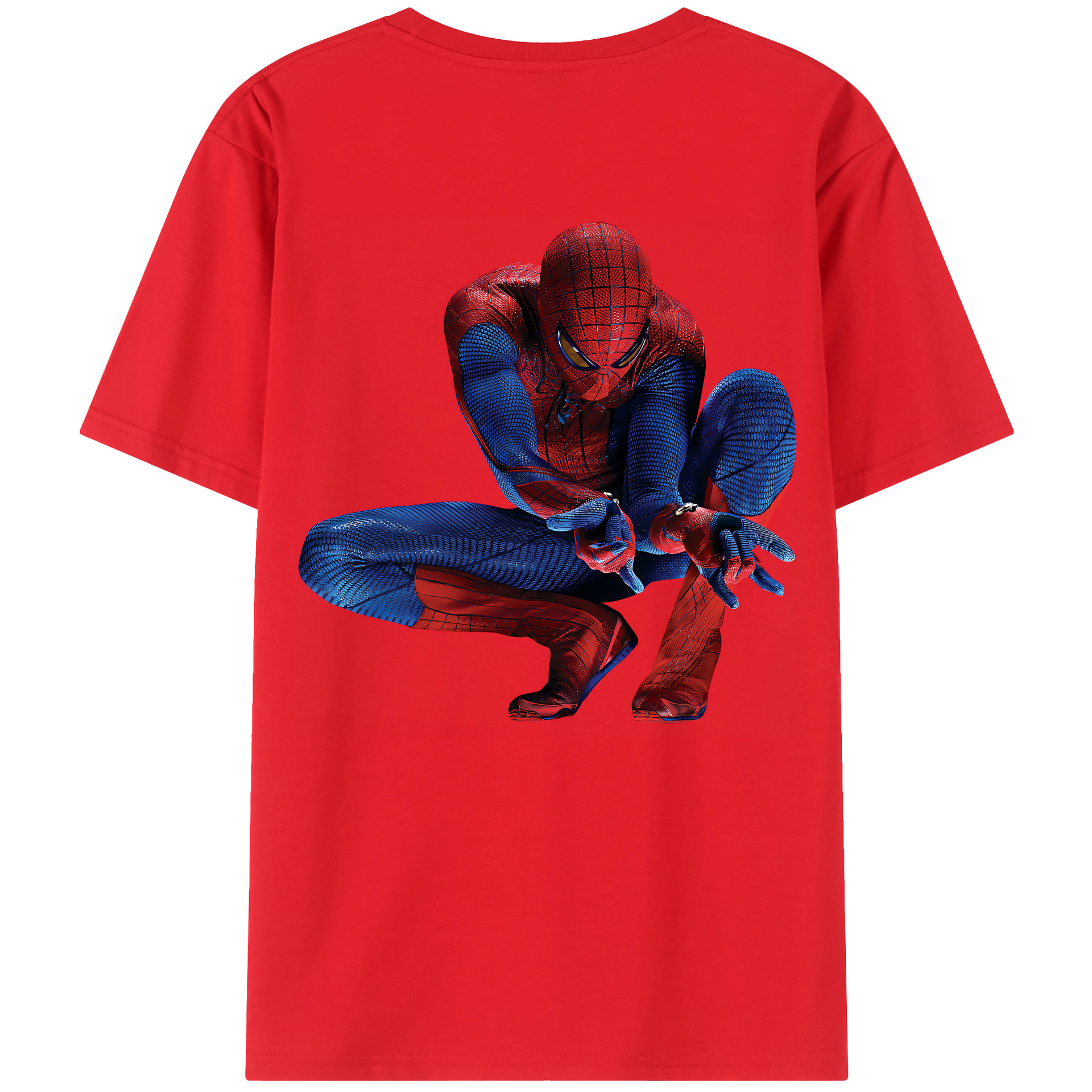 （画像用） Spider Man スパイダーマン 綿100％半袖Tシャツ（背面プリント）
