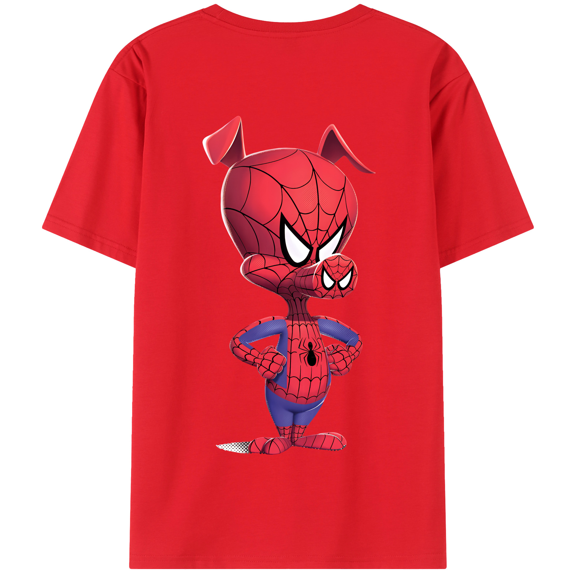 （画像用） Spider Man スパイダーマン 綿100％半袖Tシャツ（背面プリント）