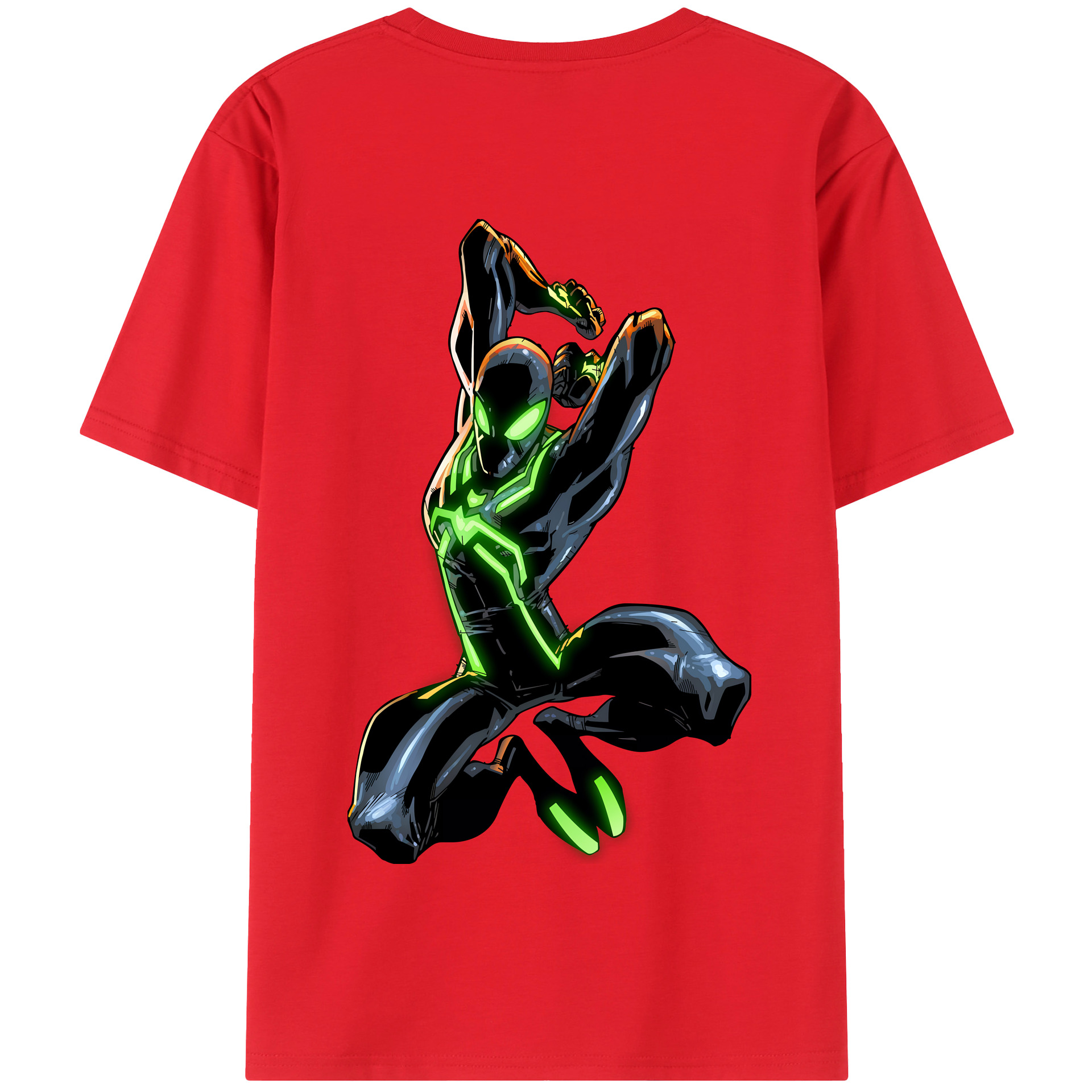 （画像用） Spider Man スパイダーマン 綿100％半袖Tシャツ（背面プリント）