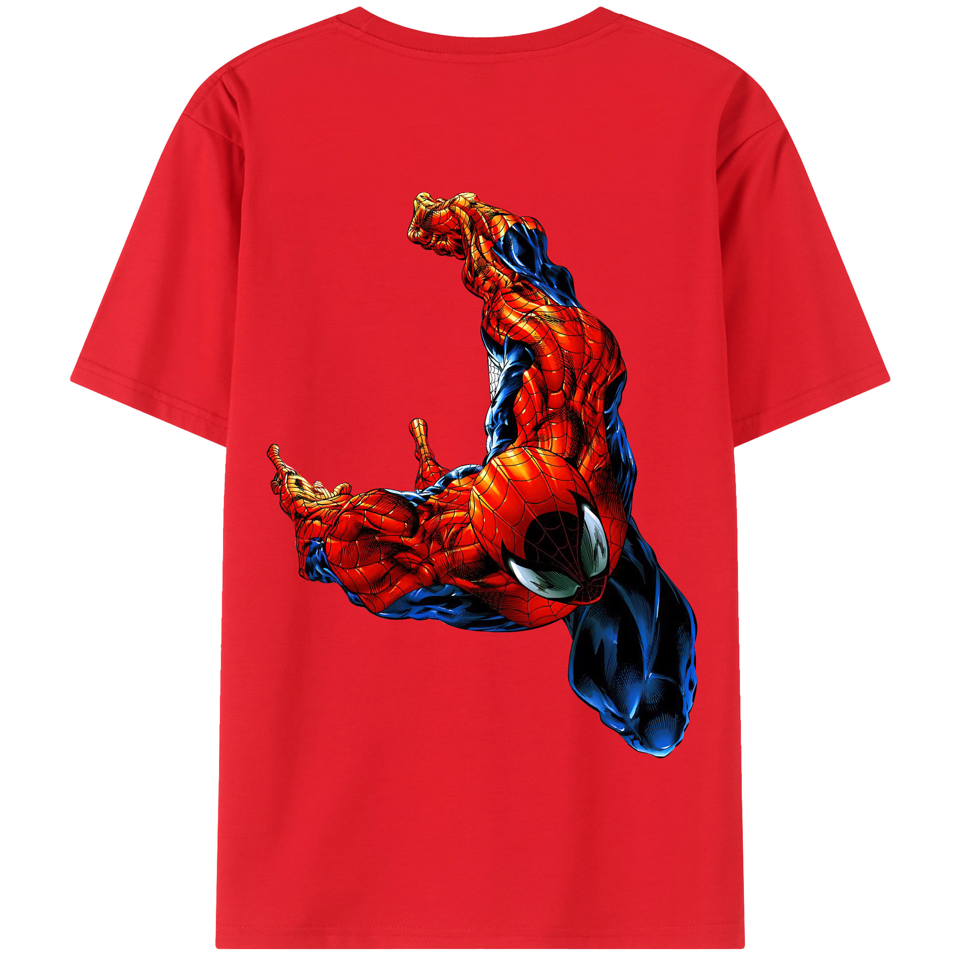 （画像用） Spider Man スパイダーマン 綿100％半袖Tシャツ（背面プリント）