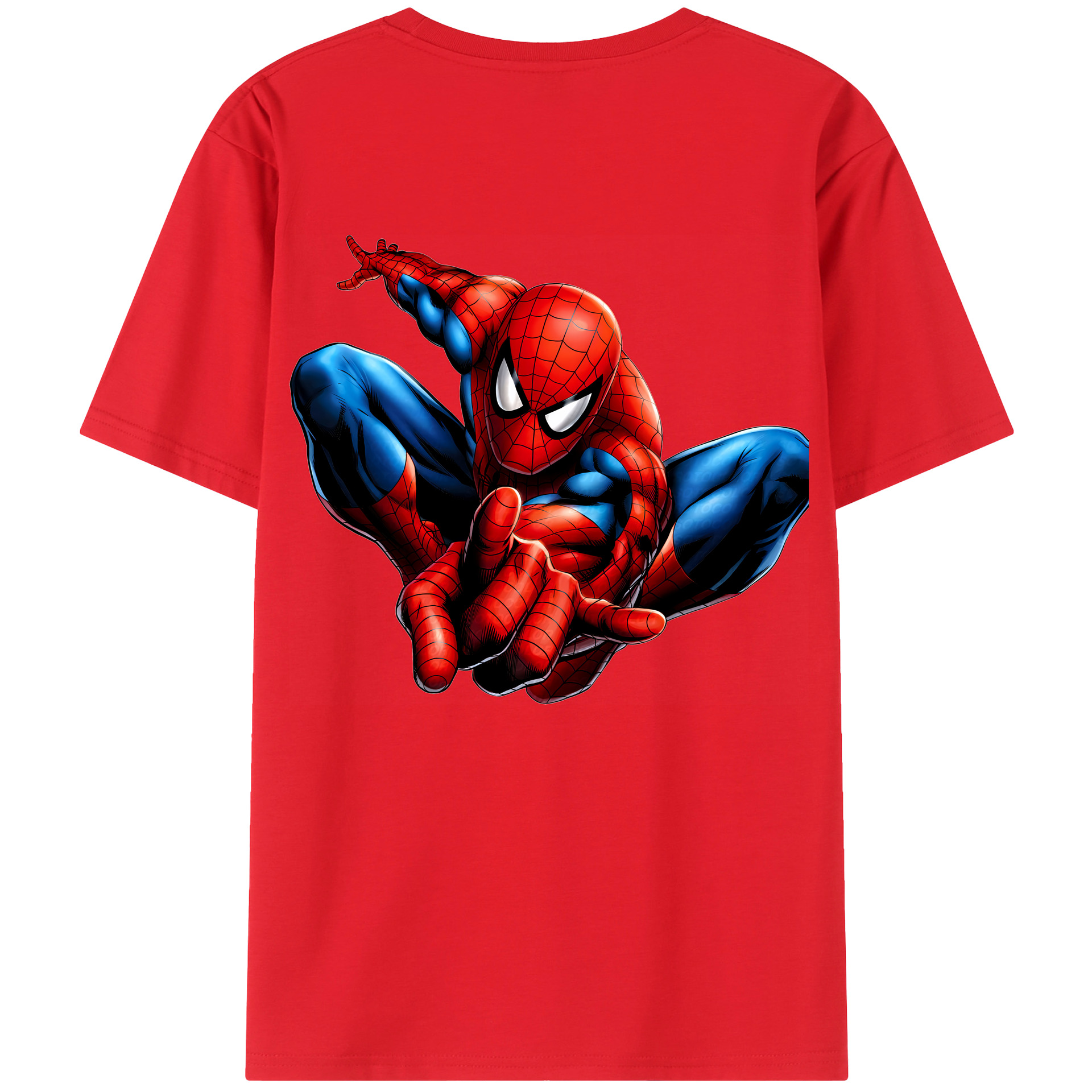 （画像用） Spider Man スパイダーマン 綿100％半袖Tシャツ（背面プリント）