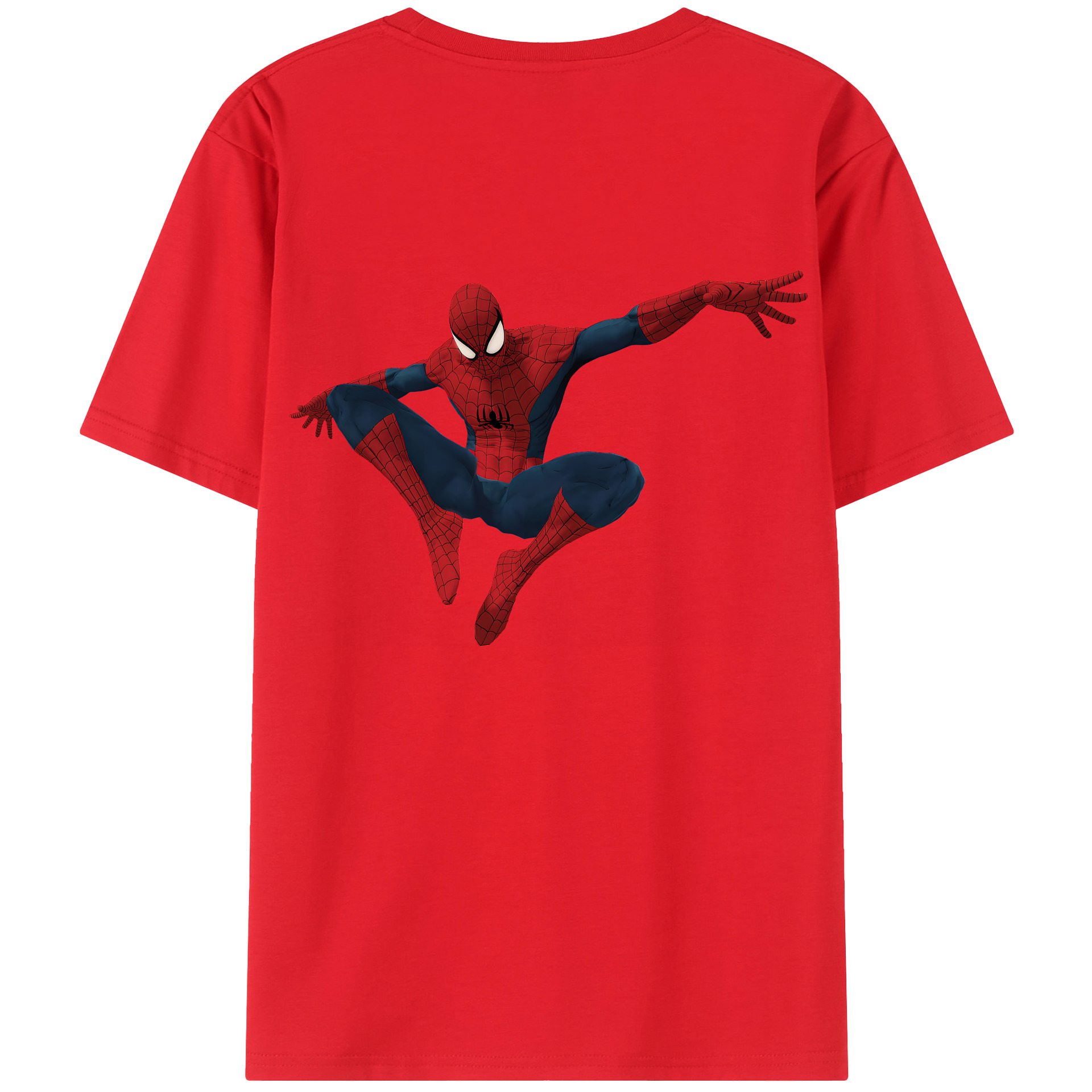 （画像用） Spider Man スパイダーマン 綿100％半袖Tシャツ（背面プリント）