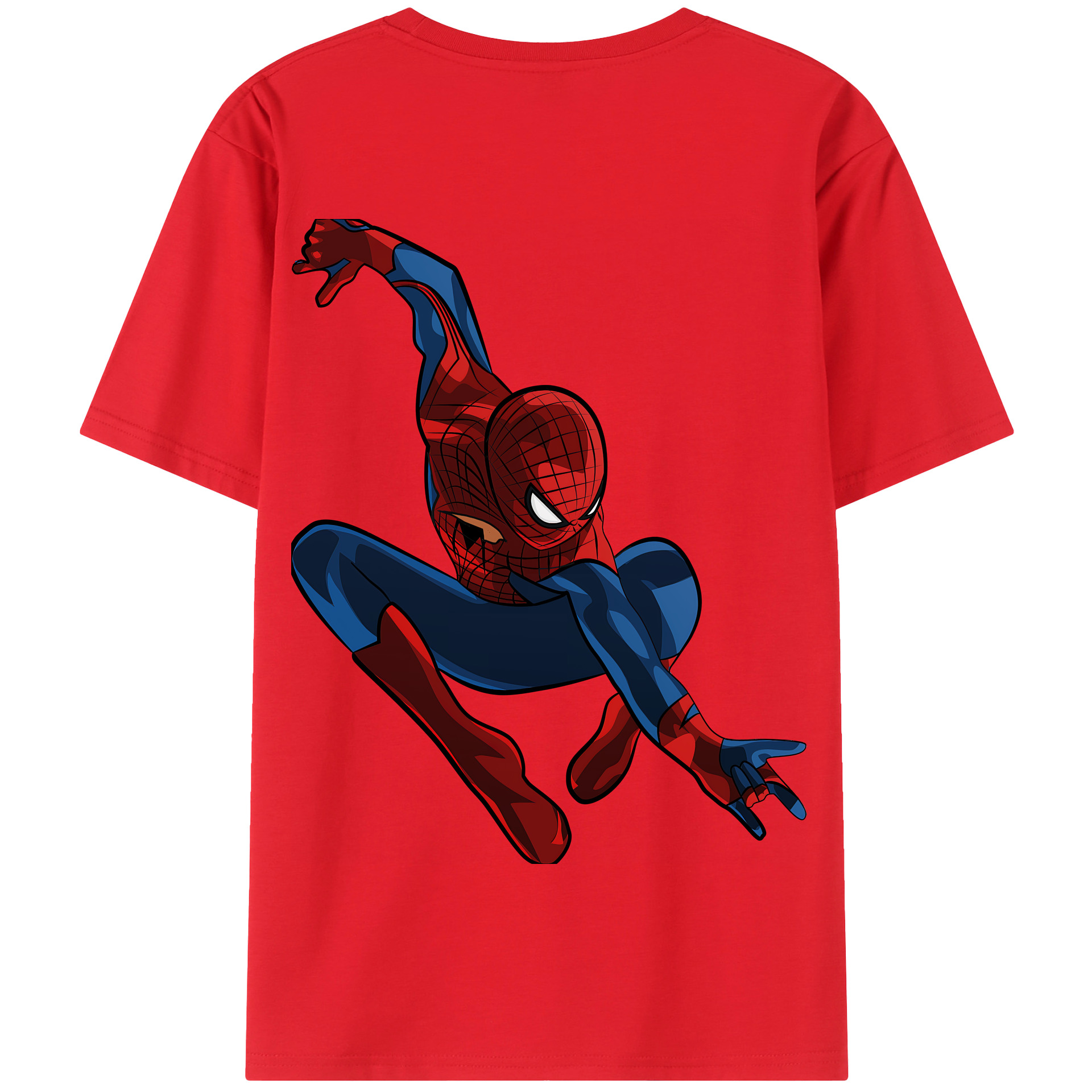 （画像用） Spider Man スパイダーマン 綿100％半袖Tシャツ（背面プリント）