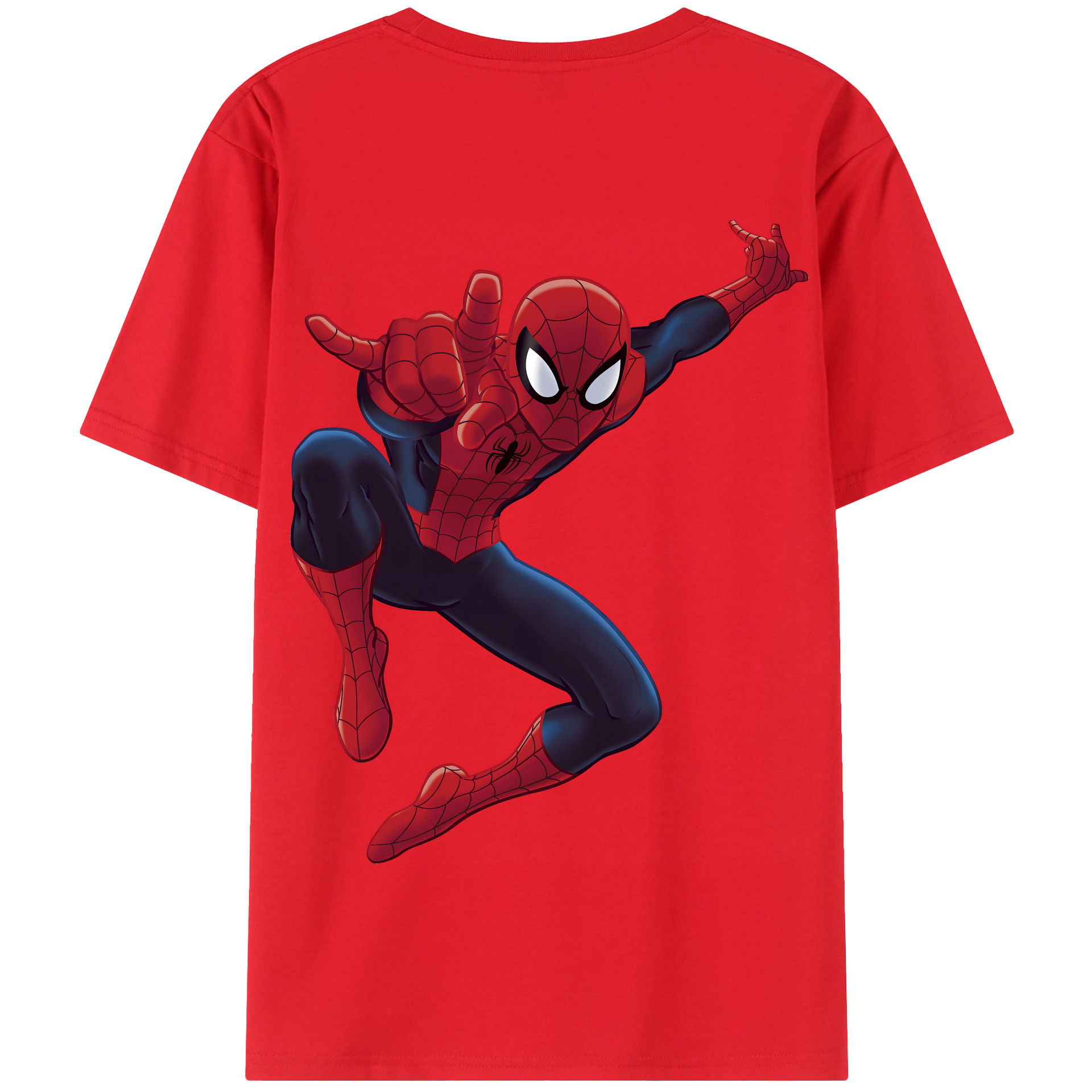 （画像用） Spider Man スパイダーマン 綿100％半袖Tシャツ（背面プリント）