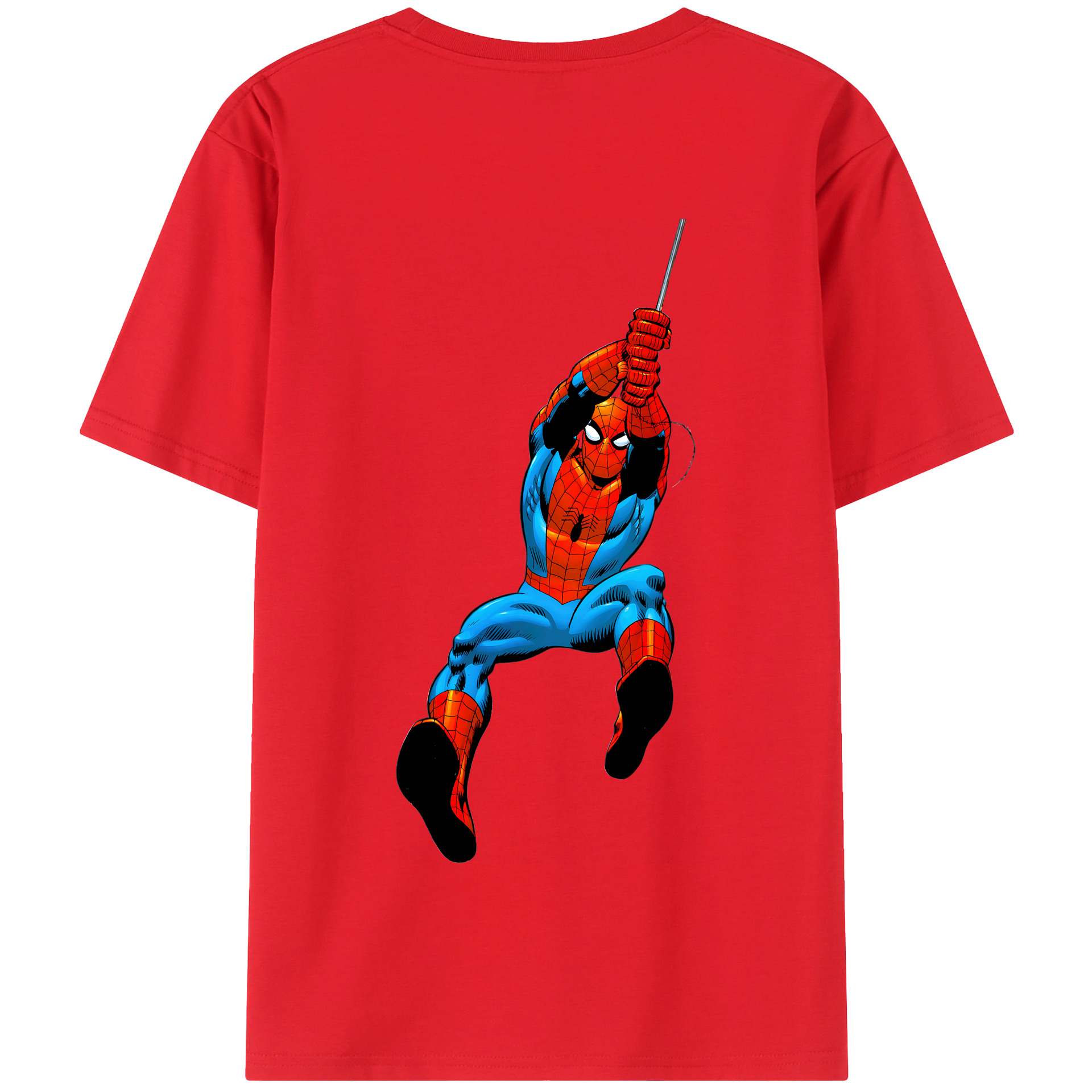 （画像用） Spider Man スパイダーマン 綿100％半袖Tシャツ（背面プリント）