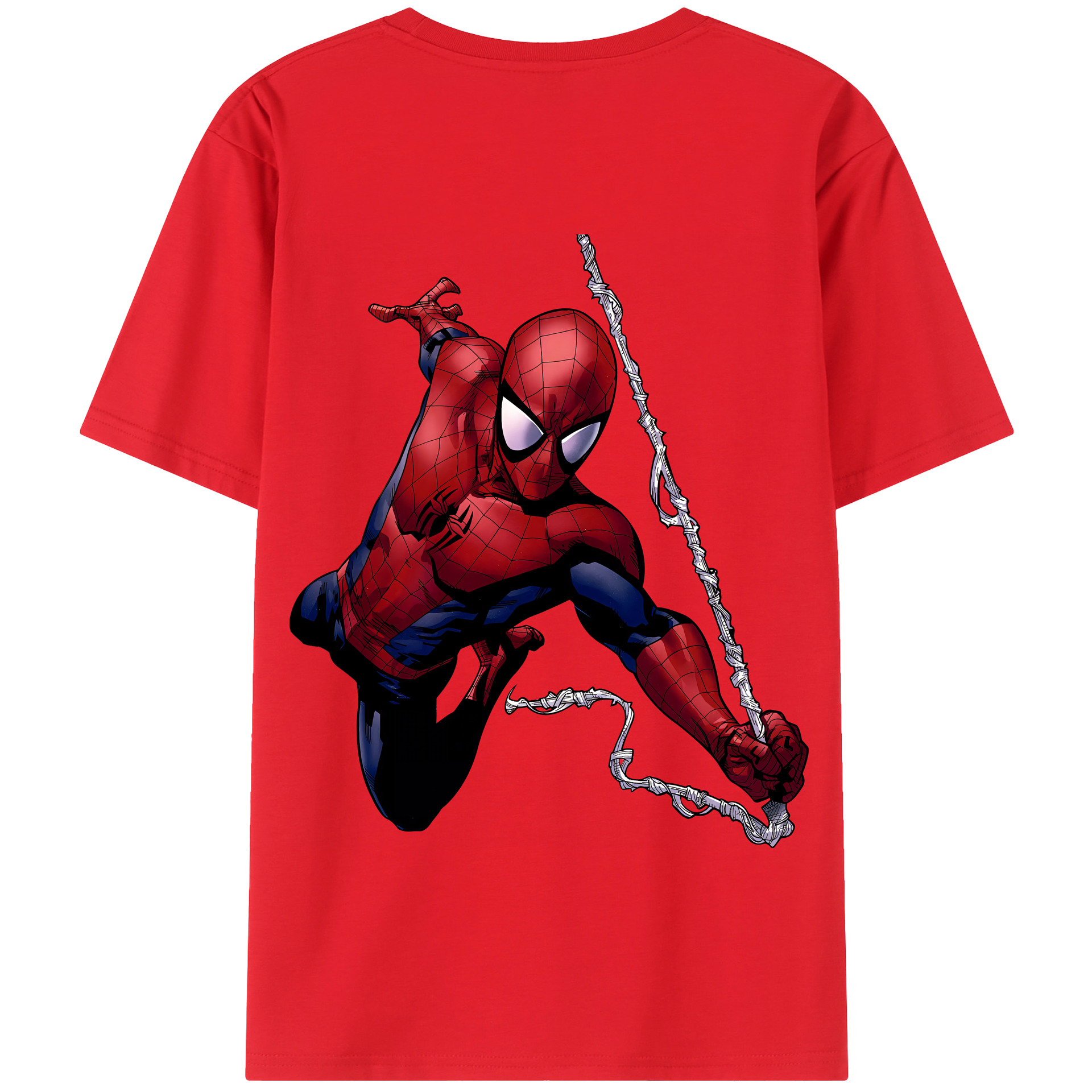 （画像用） Spider Man スパイダーマン 綿100％半袖Tシャツ（背面プリント）