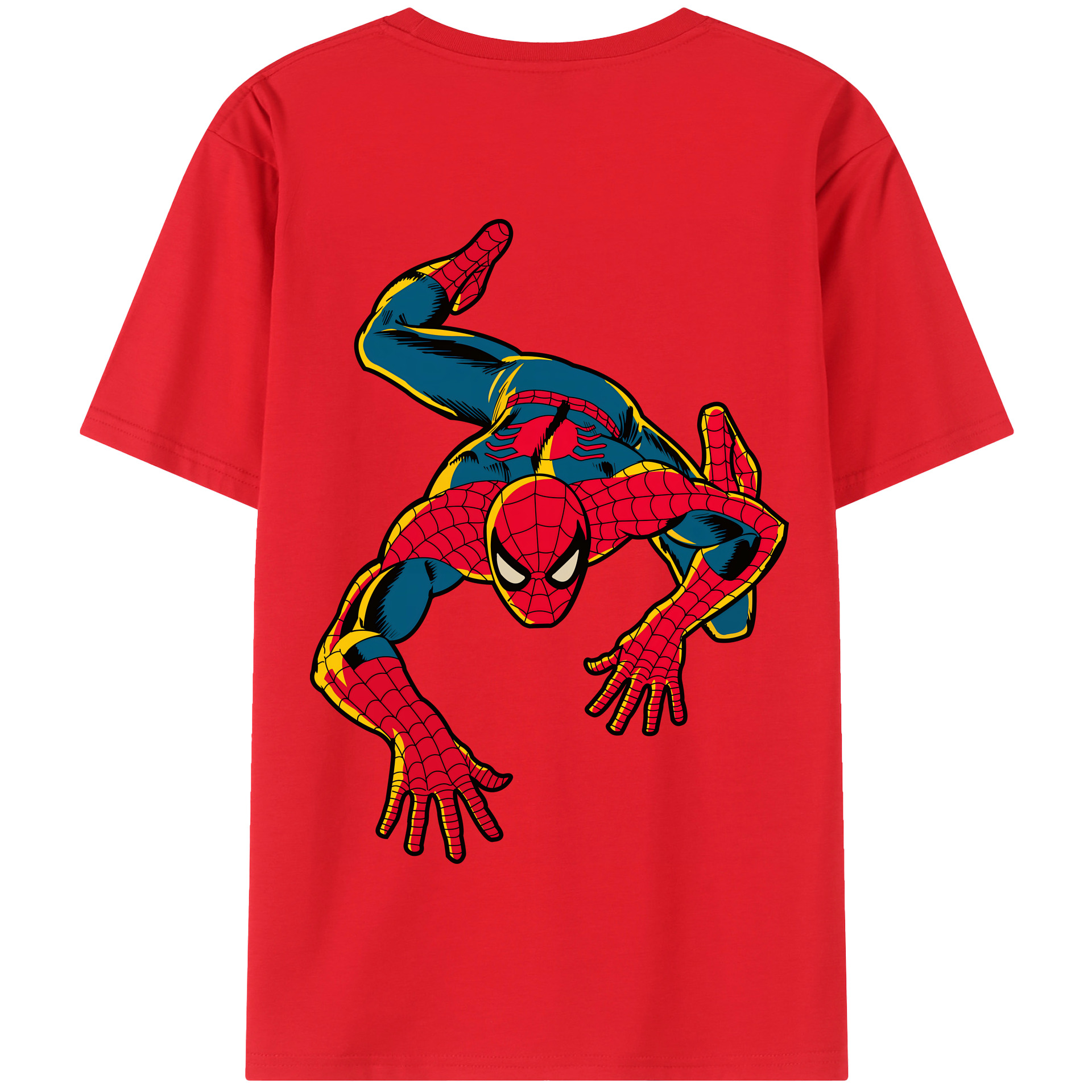 （画像用） Spider Man スパイダーマン 綿100％半袖Tシャツ（背面プリント）